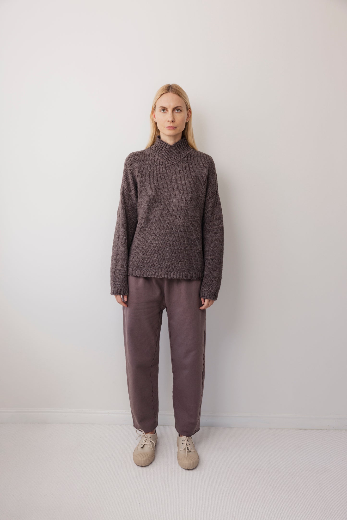 Cross Neck Pullover : Quartz