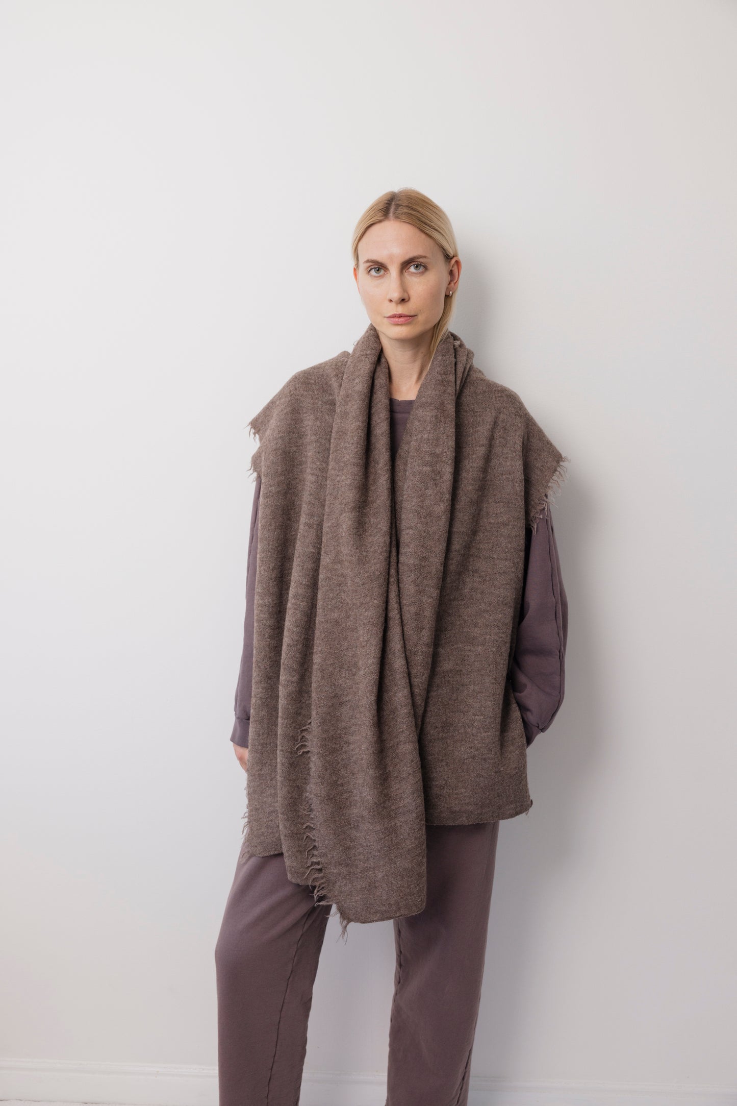 Felted Scarf : Heather Brown