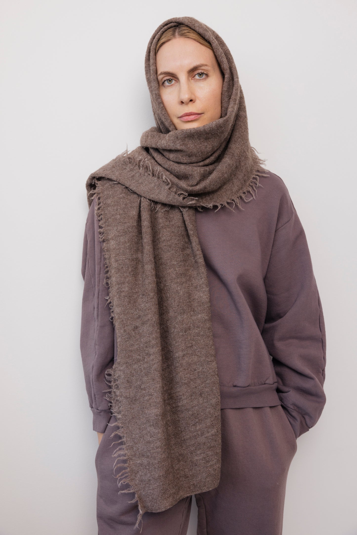 Felted Scarf : Heather Brown