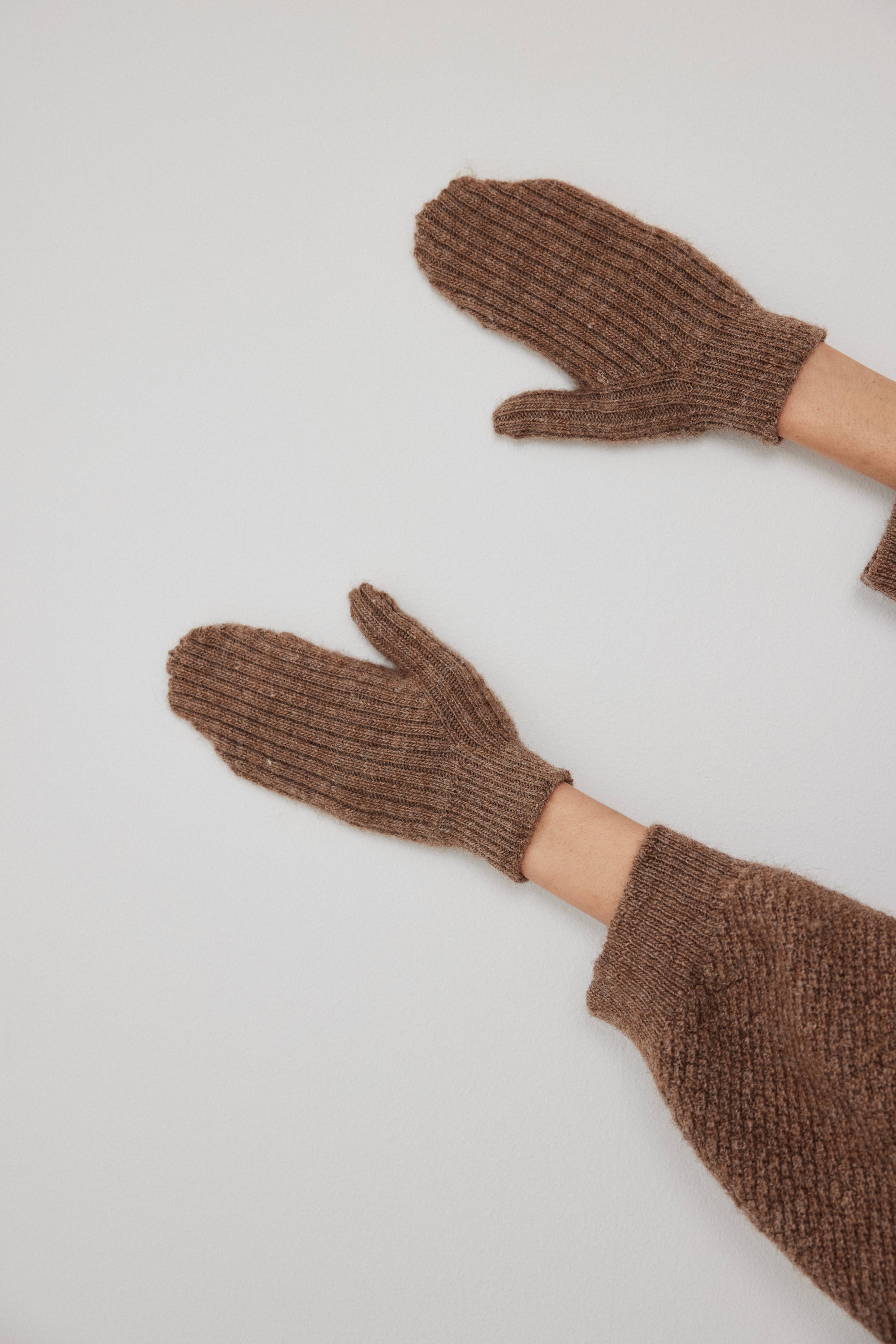 Rib Mitten : Alpaca Earth