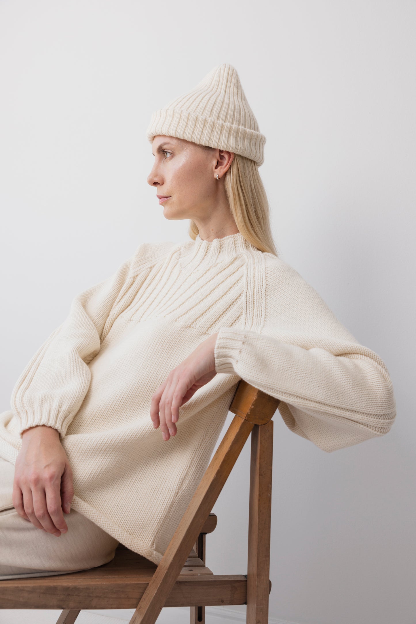 Skinny Rib Hat : Merino Natural