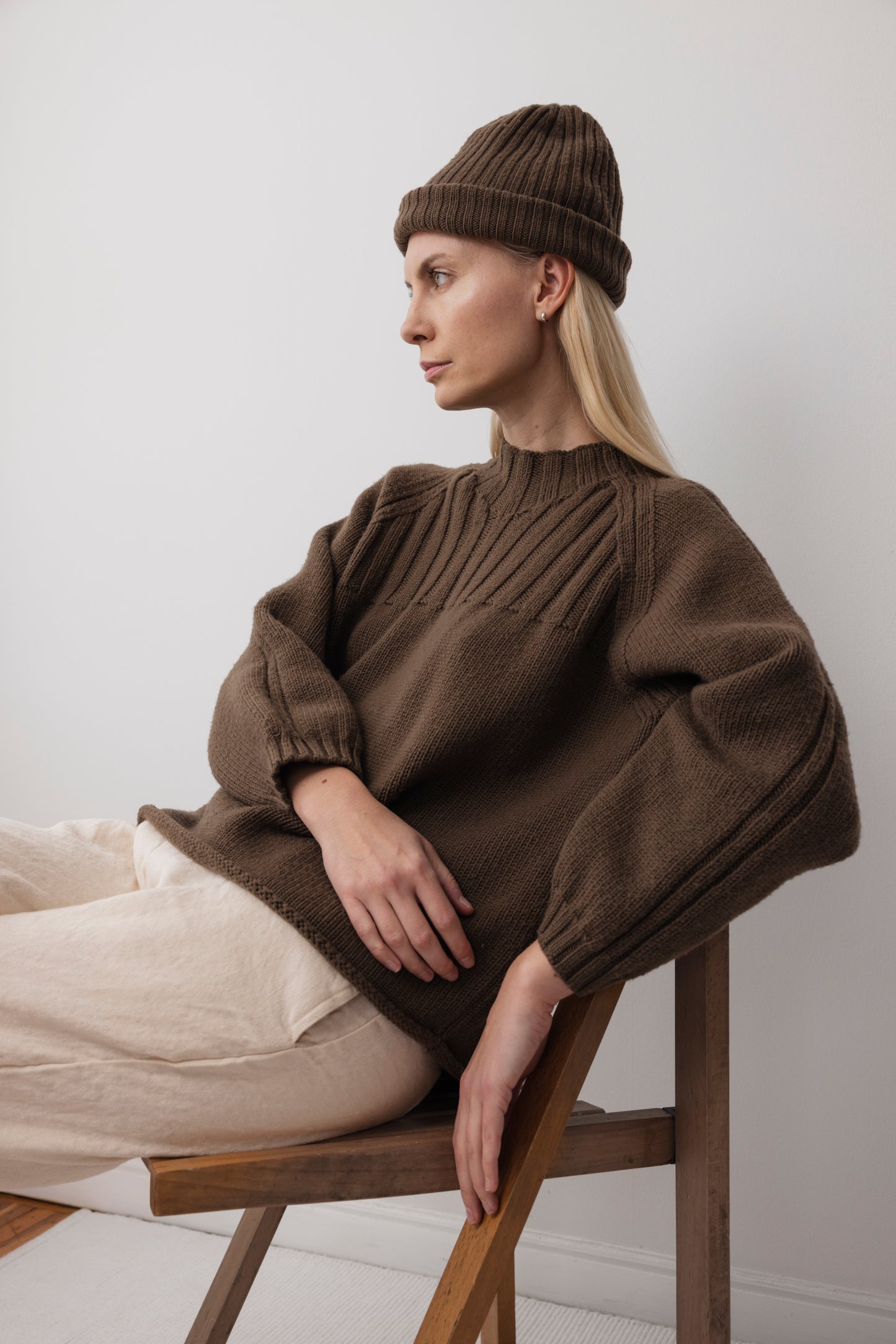 Skinny Rib Hat : Merino Bark