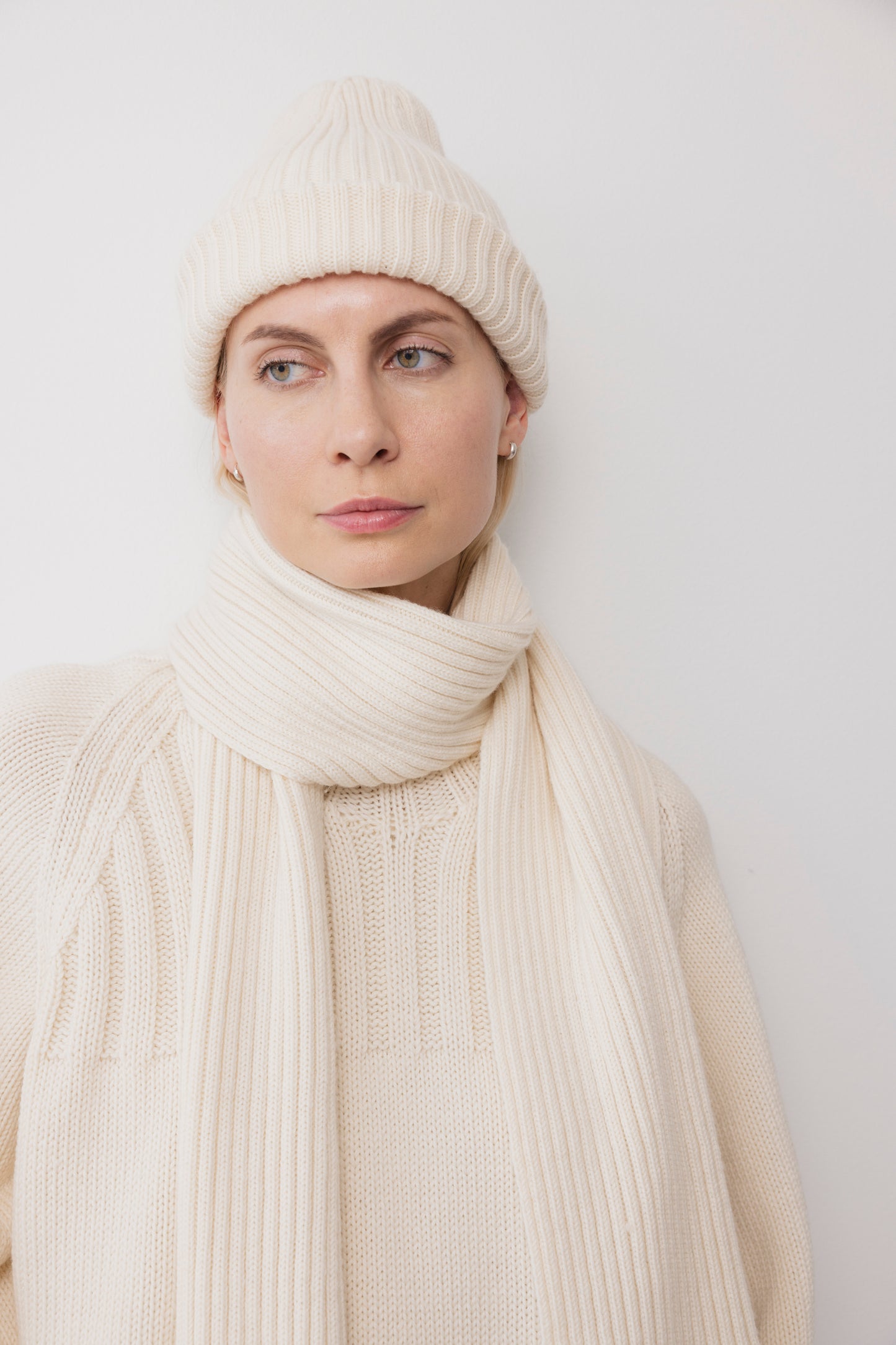 Skinny Rib Hat : Merino Natural