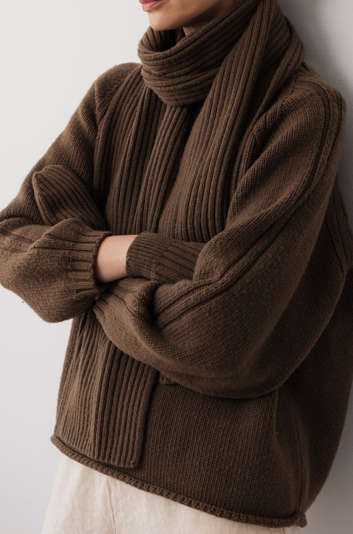 Rib Scarf: Bark