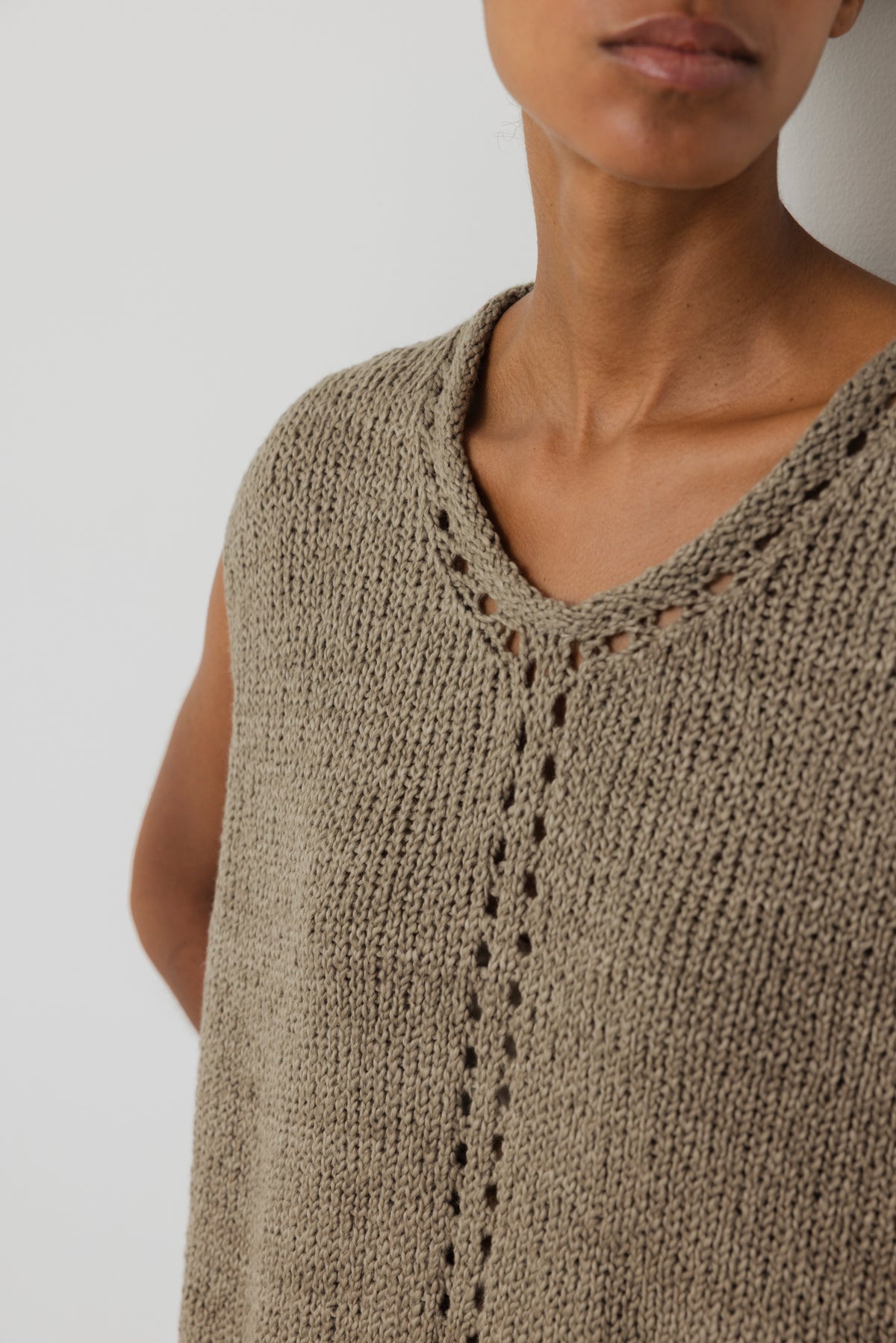 Pointelle Vest : Moss