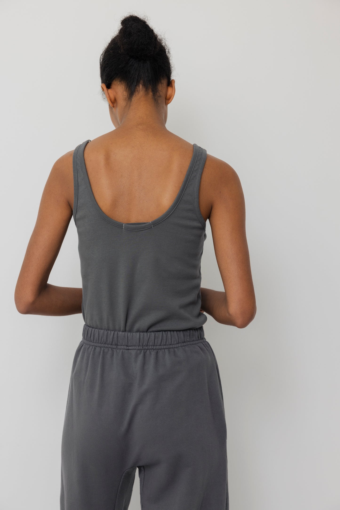 Scoop Back Rib Tank : Stone