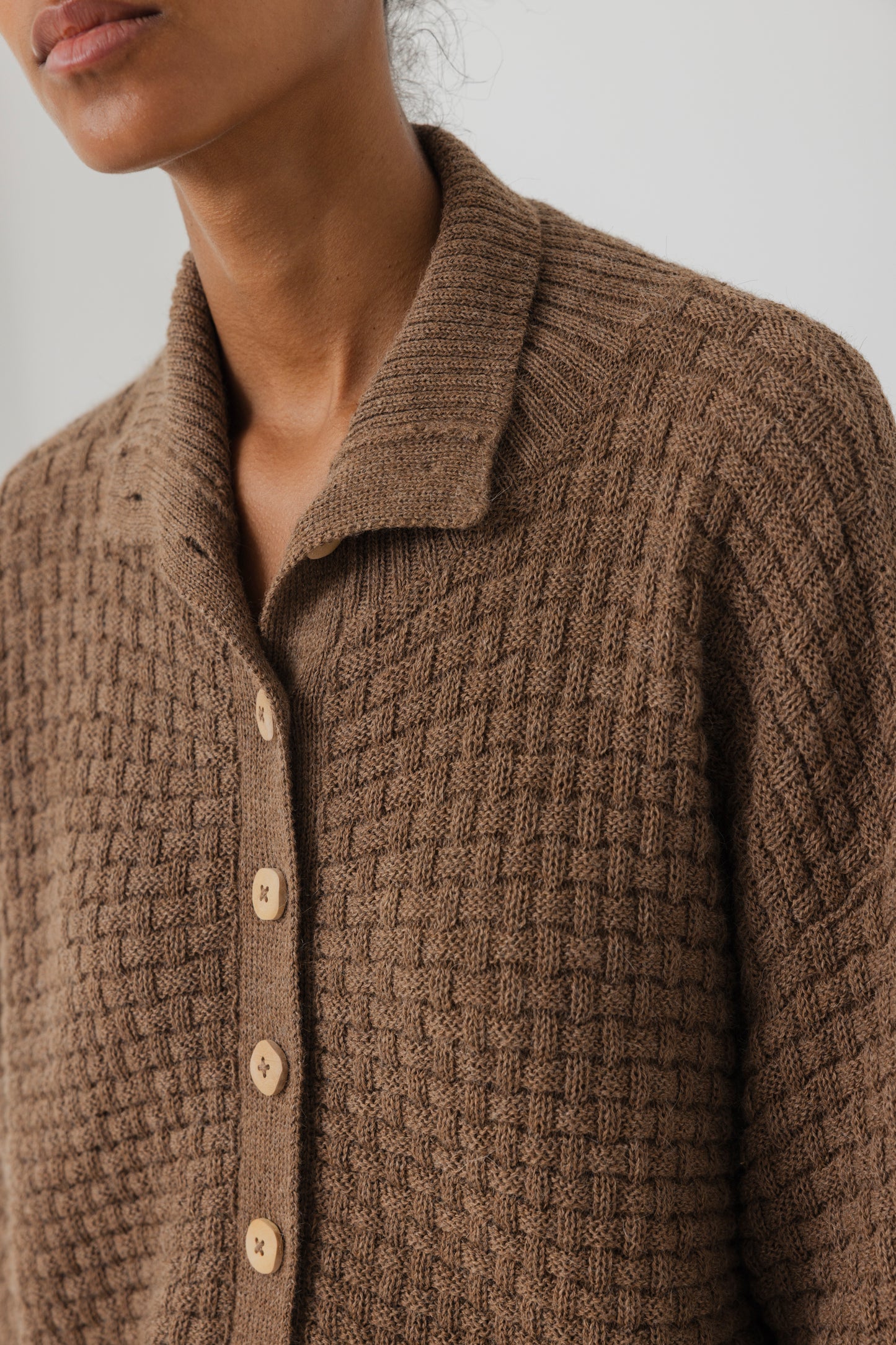 Lattice Cardigan : Camel