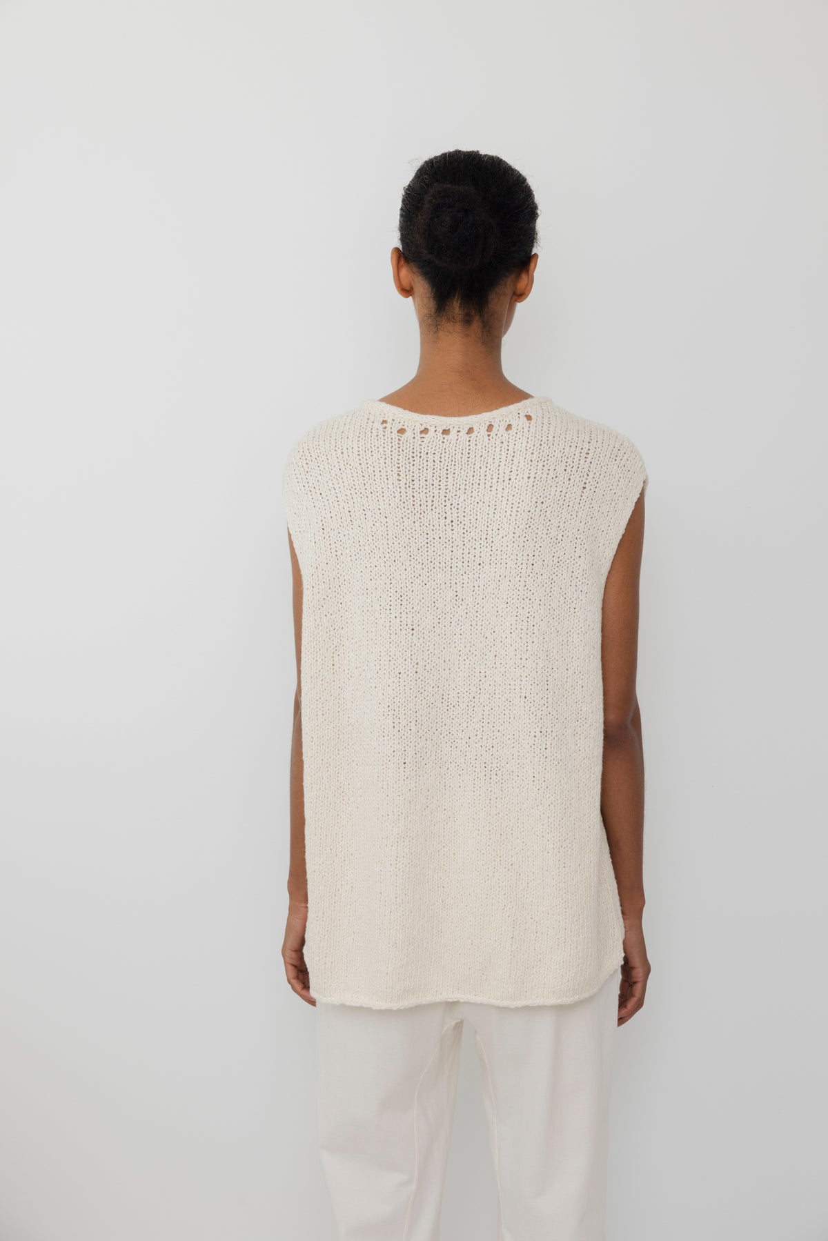 Pointelle Vest : Natural
