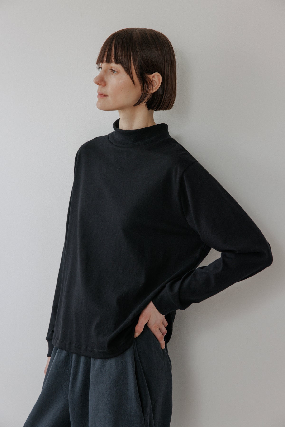 Loose Mockneck : Black
