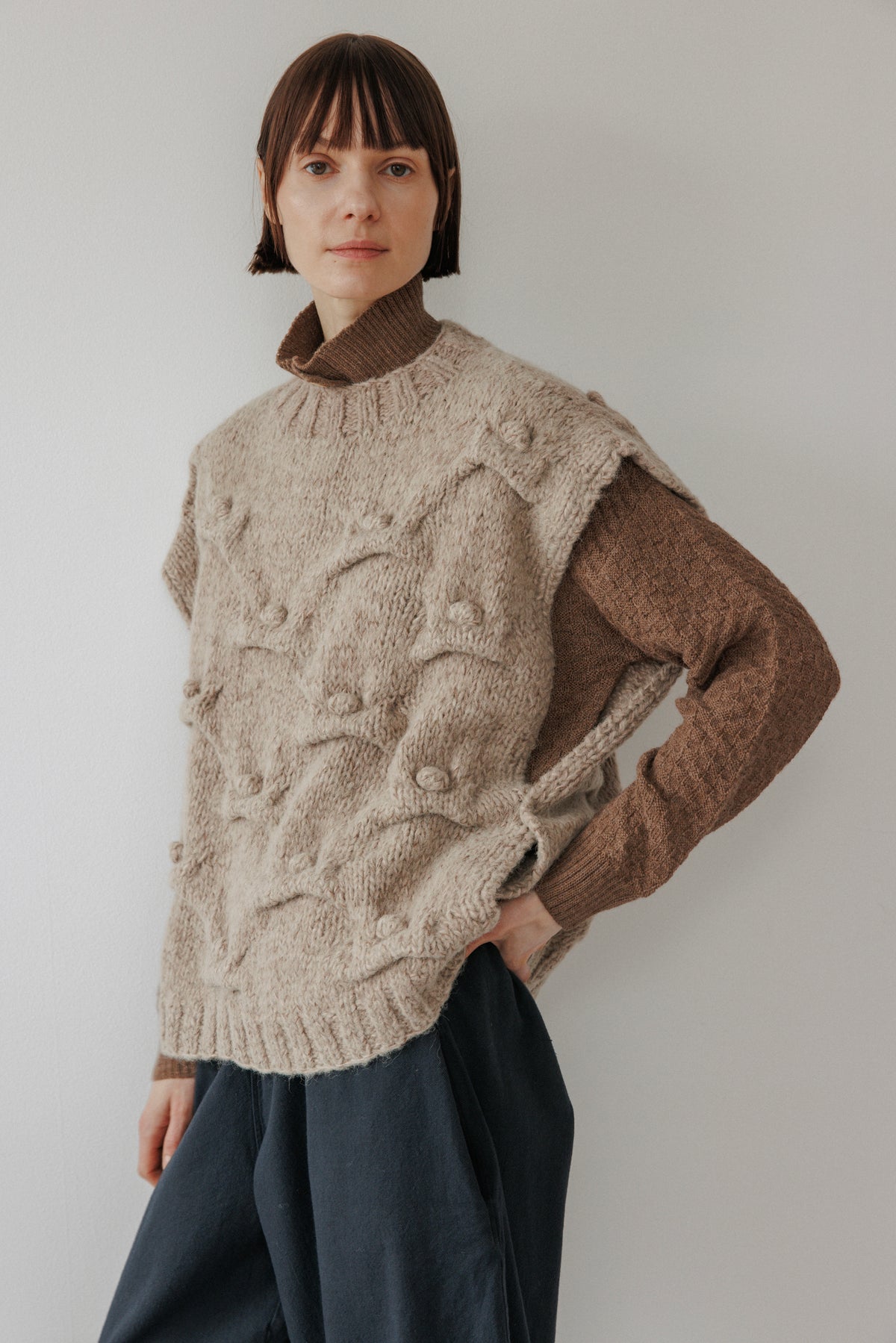 Handknit Vest : Driftwood
