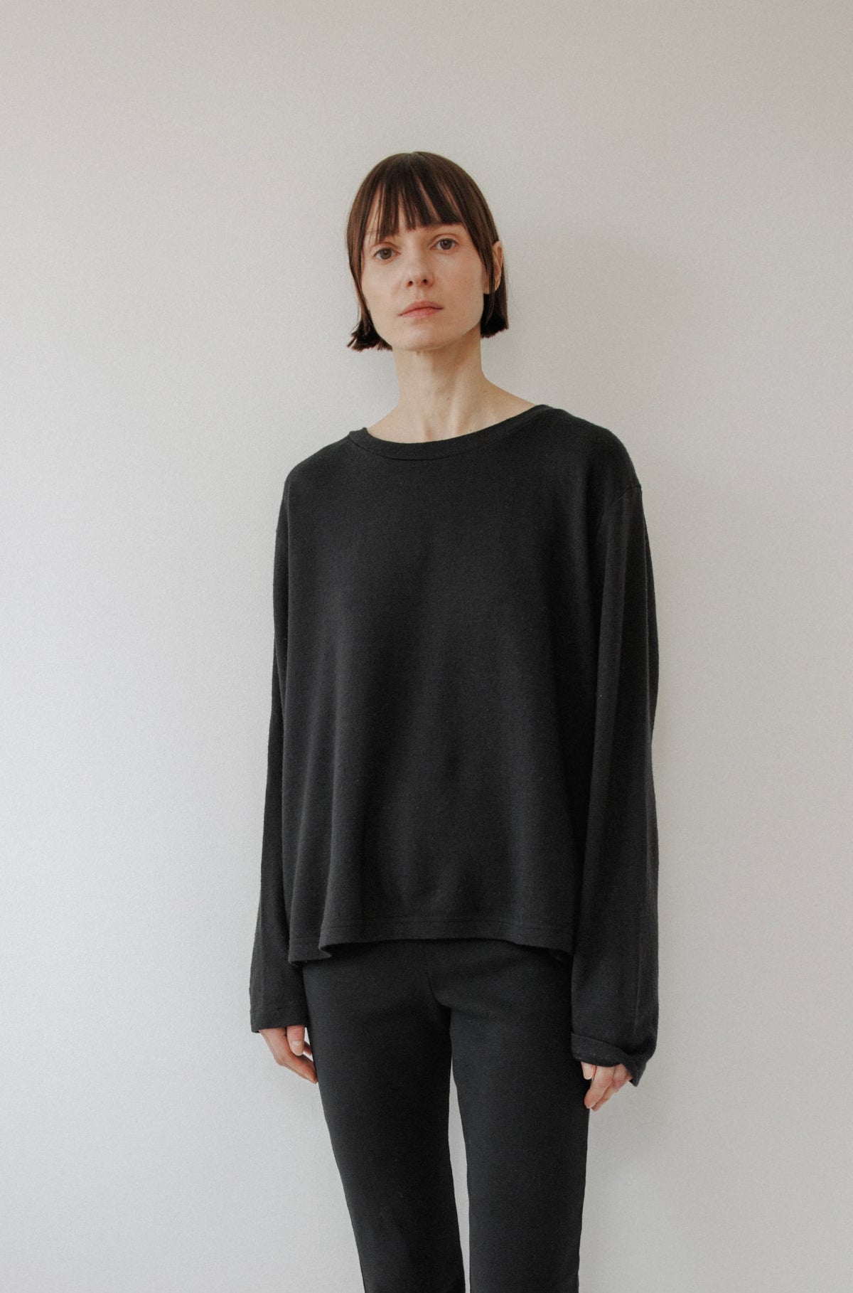 Wool Loose Tee : Black