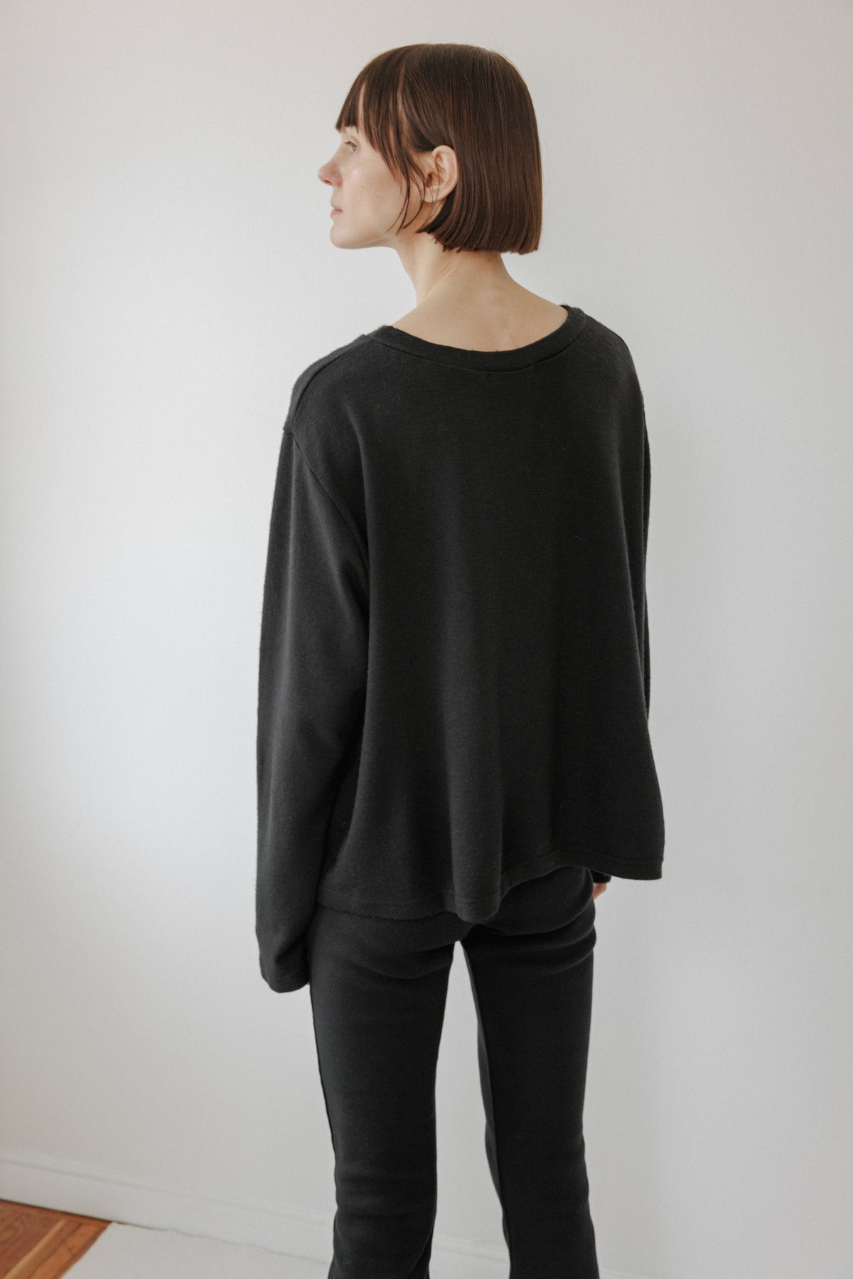 Wool Loose Tee : Black