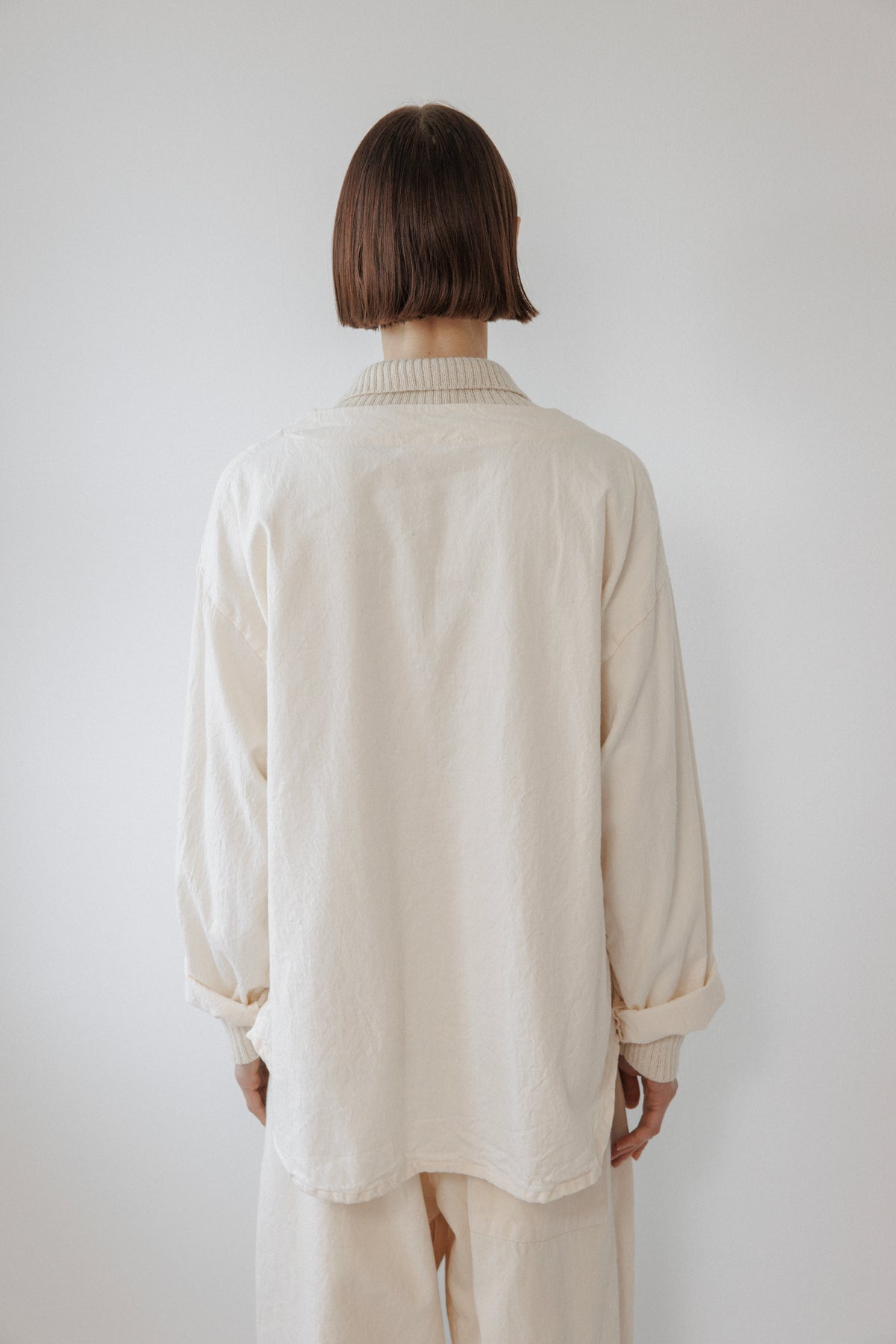 Twill Button-down : Natural
