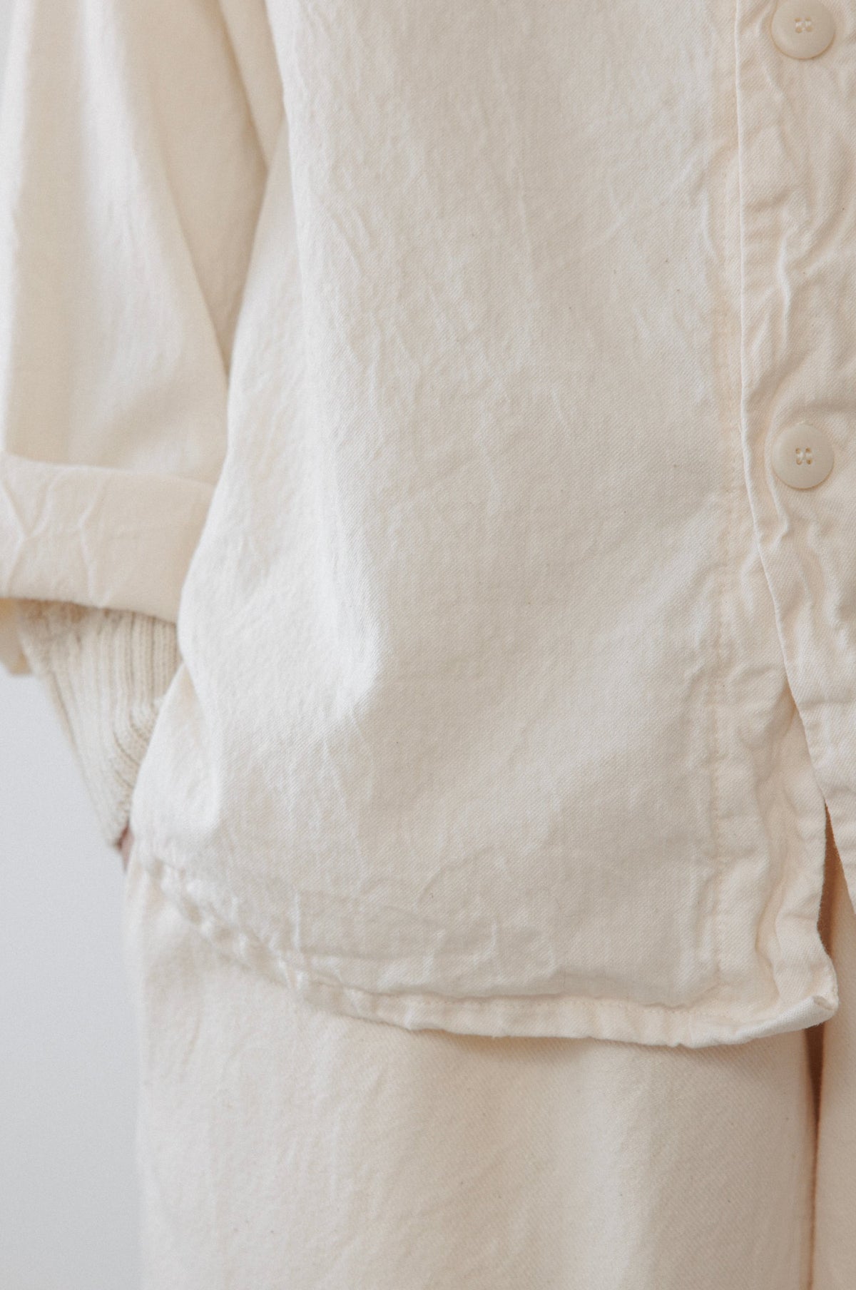 Twill Button-down : Natural