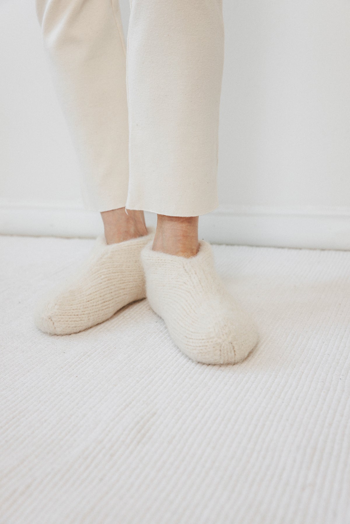 Felted Slipper : Ecru