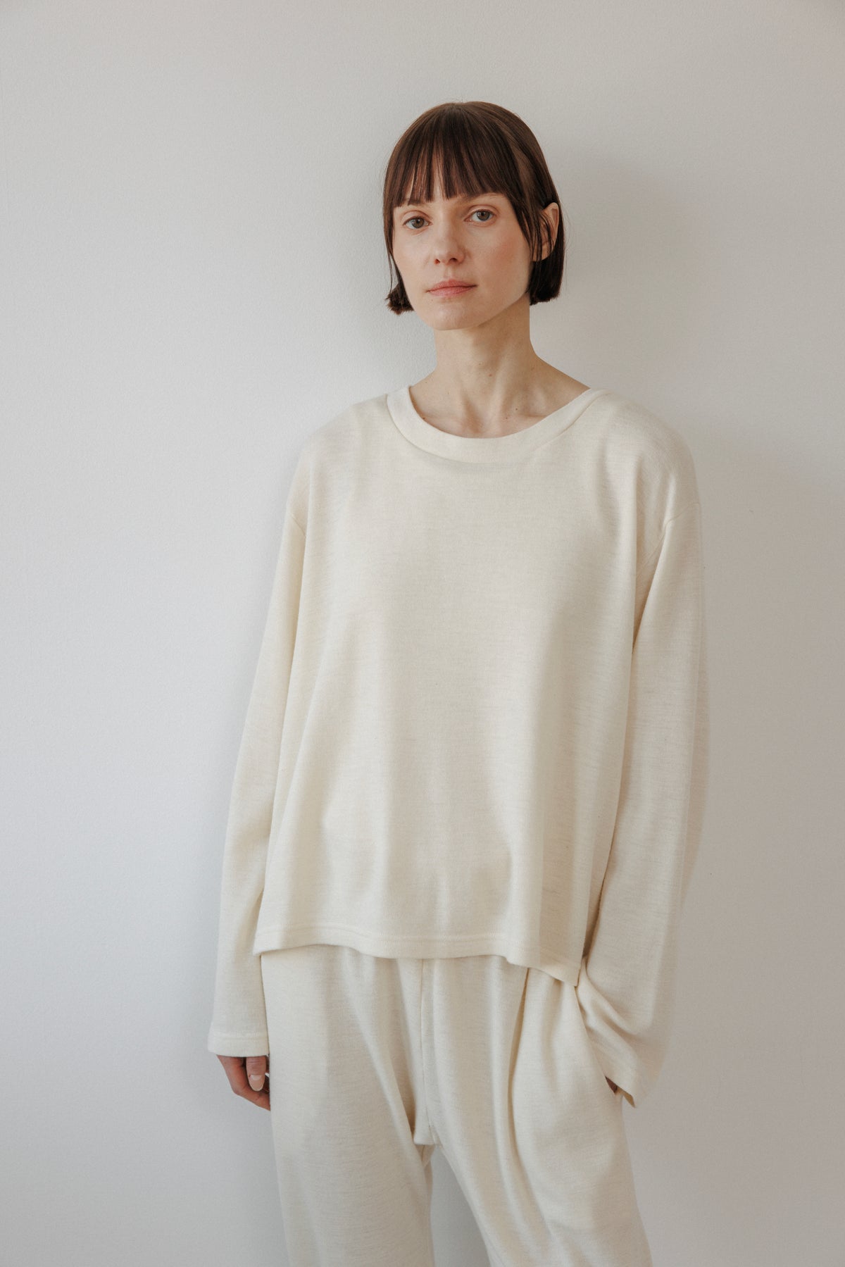 Wool Loose Tee : Natural