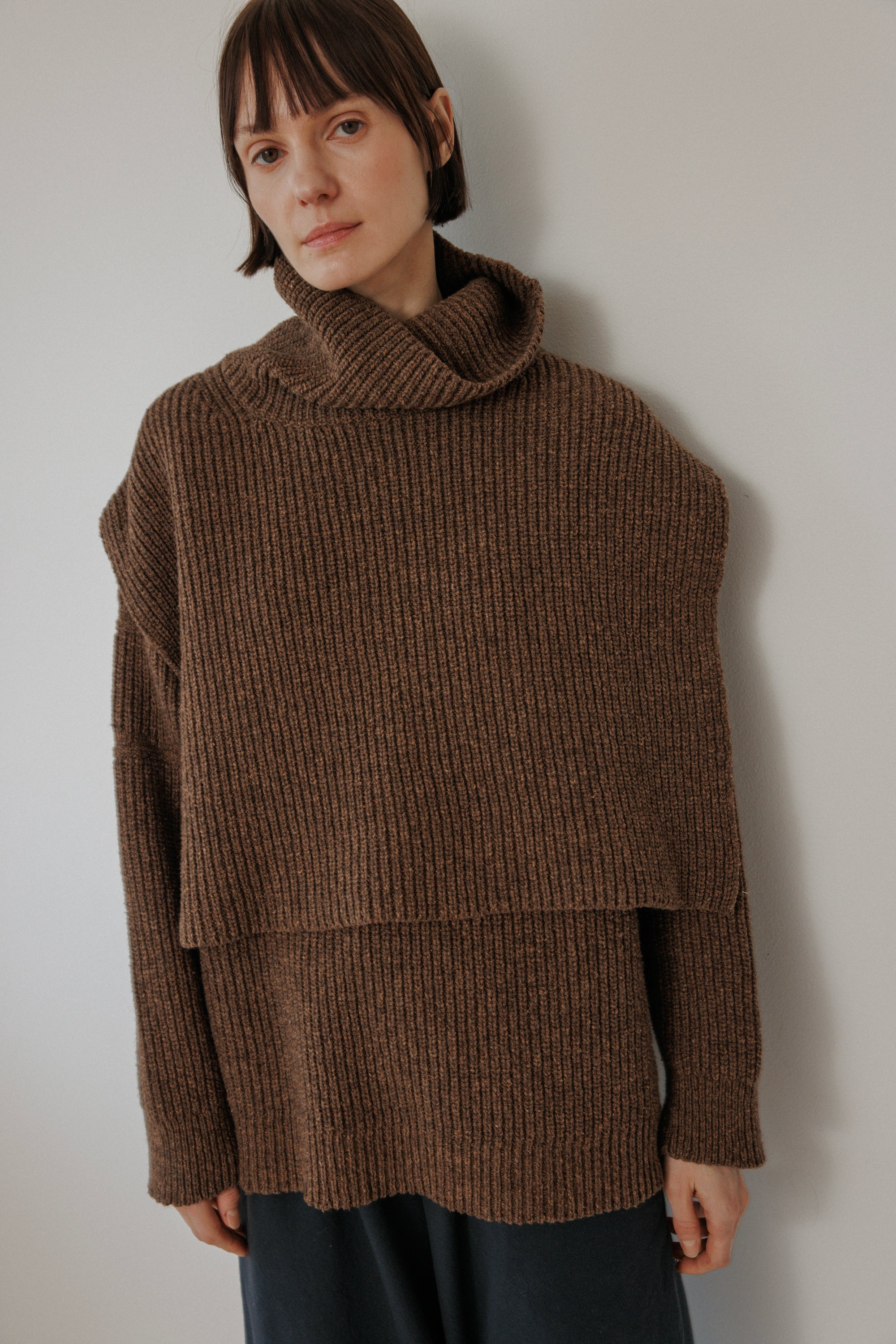 Rib Poncho : Umber