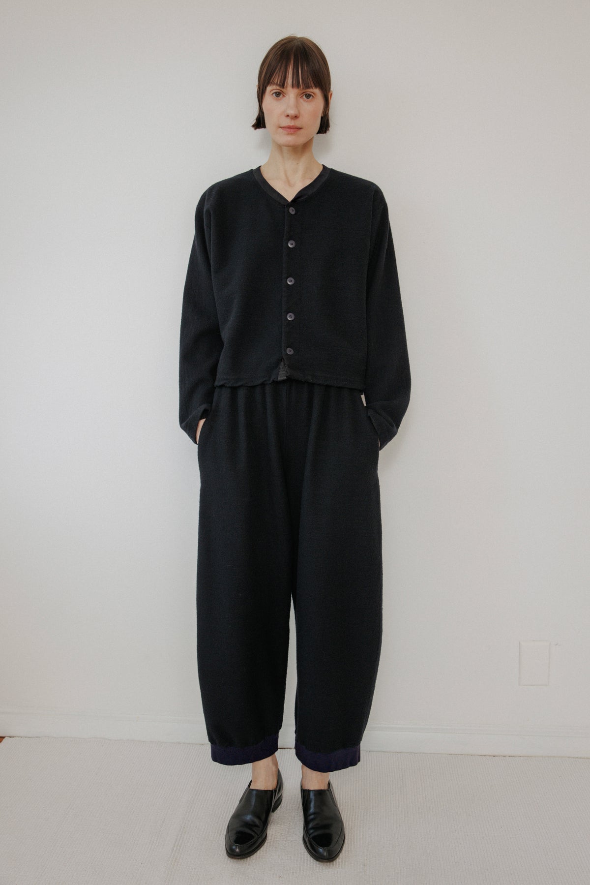 Brushed Wool Trouser : Black