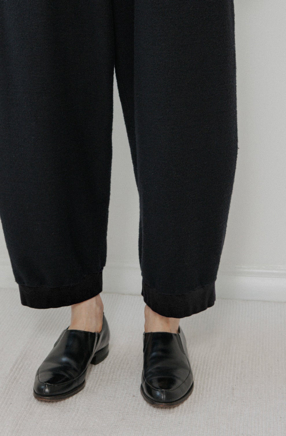 Brushed Wool Trouser : Black