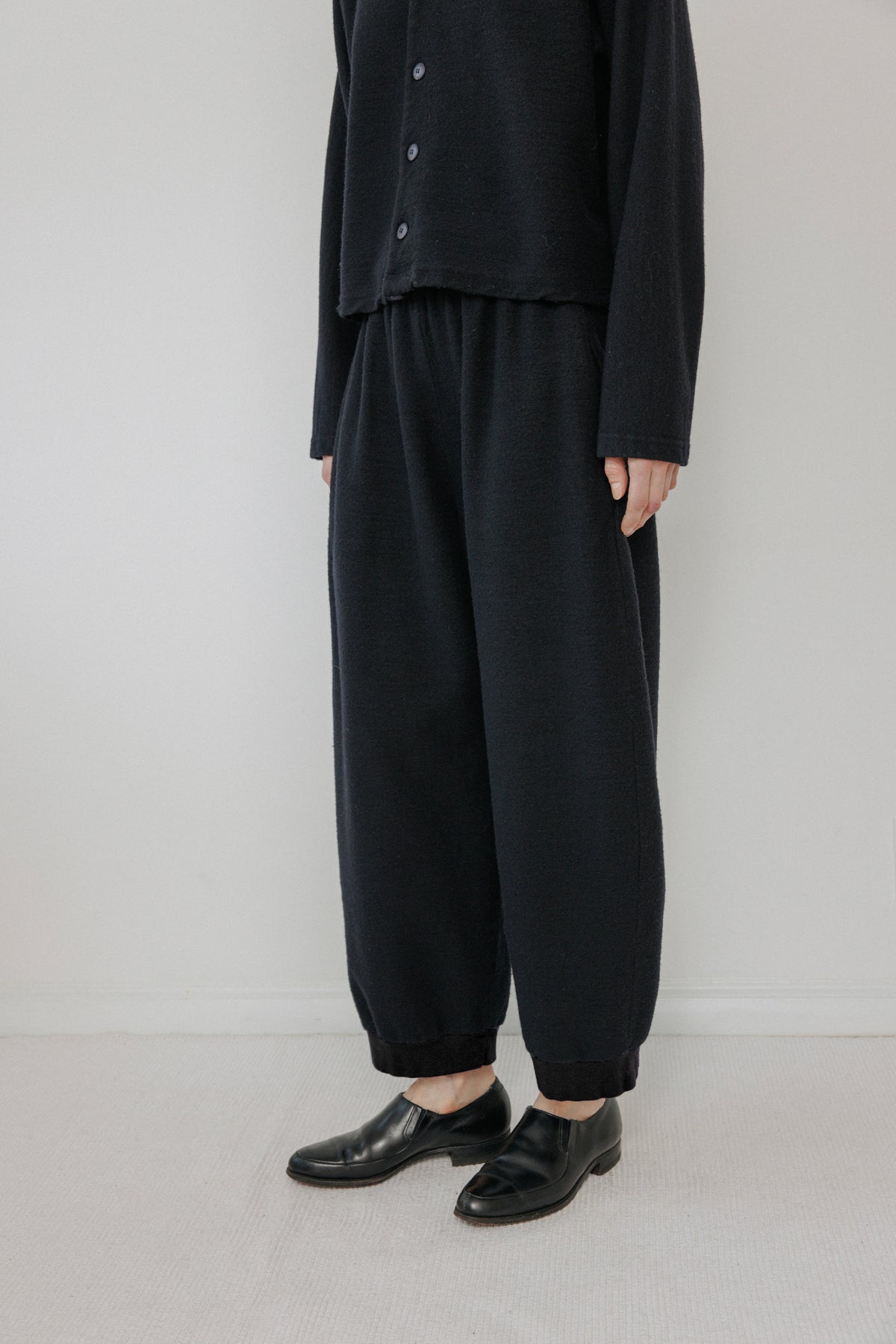 Brushed Wool Trouser : Black