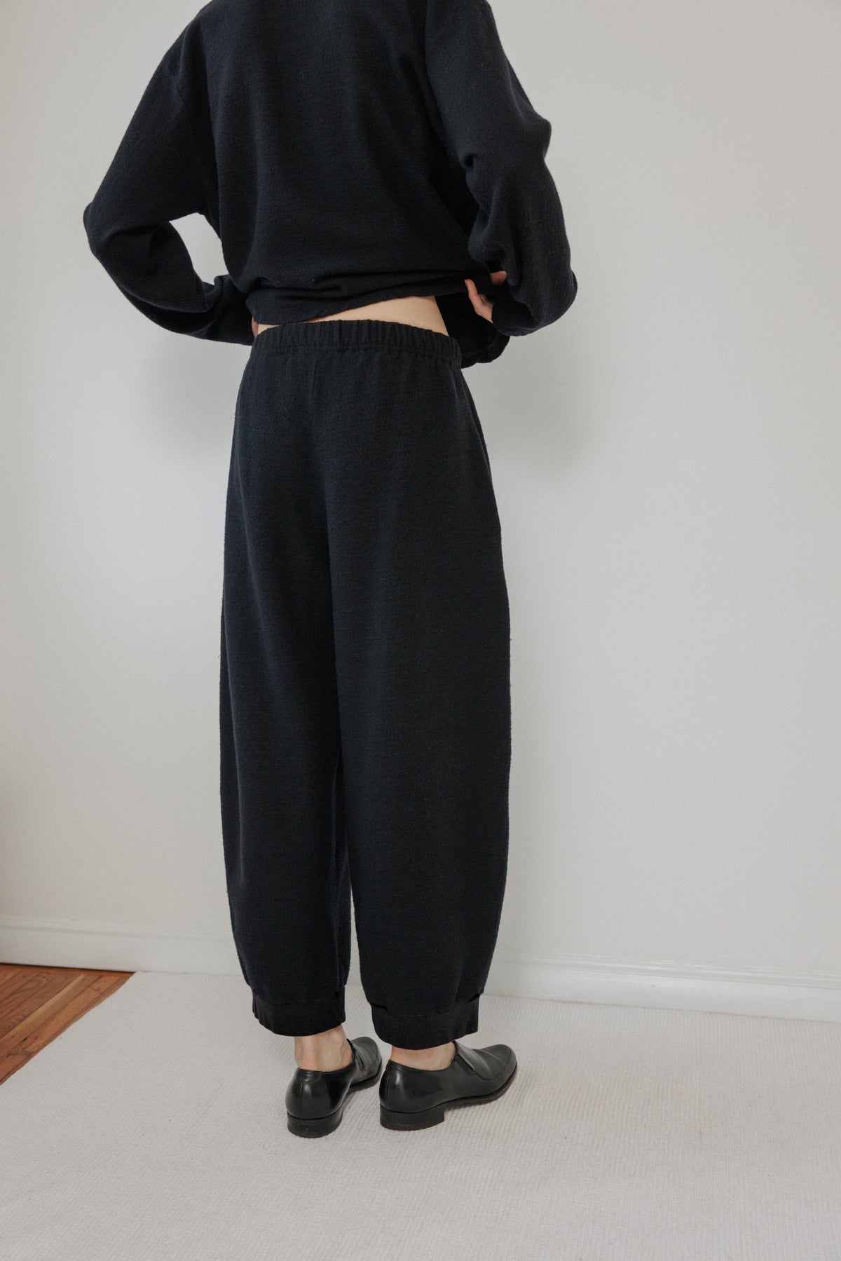 Brushed Wool Trouser : Black