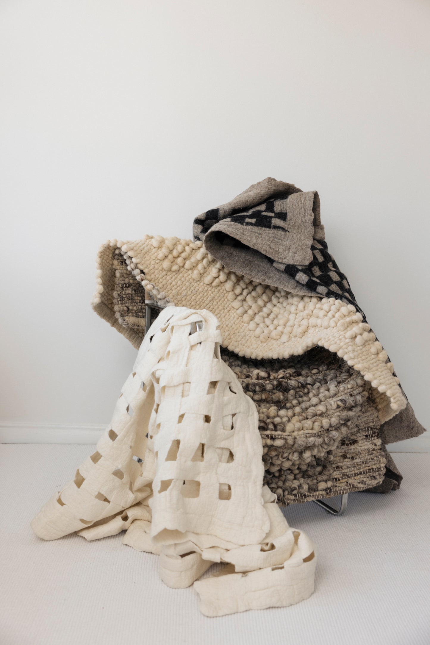 Hand Felted Throw : Pebble