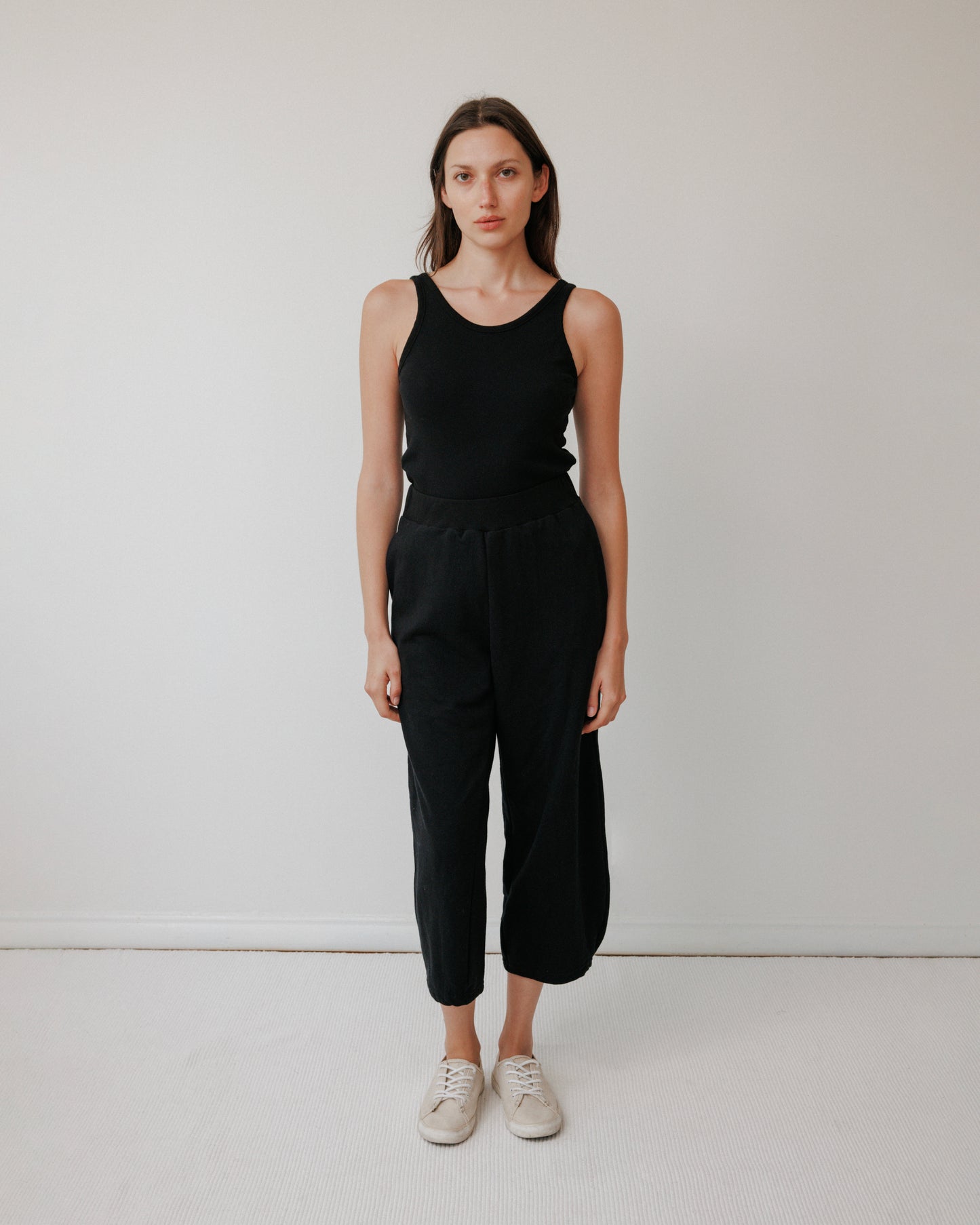 Scoop Back Rib Tank : Black