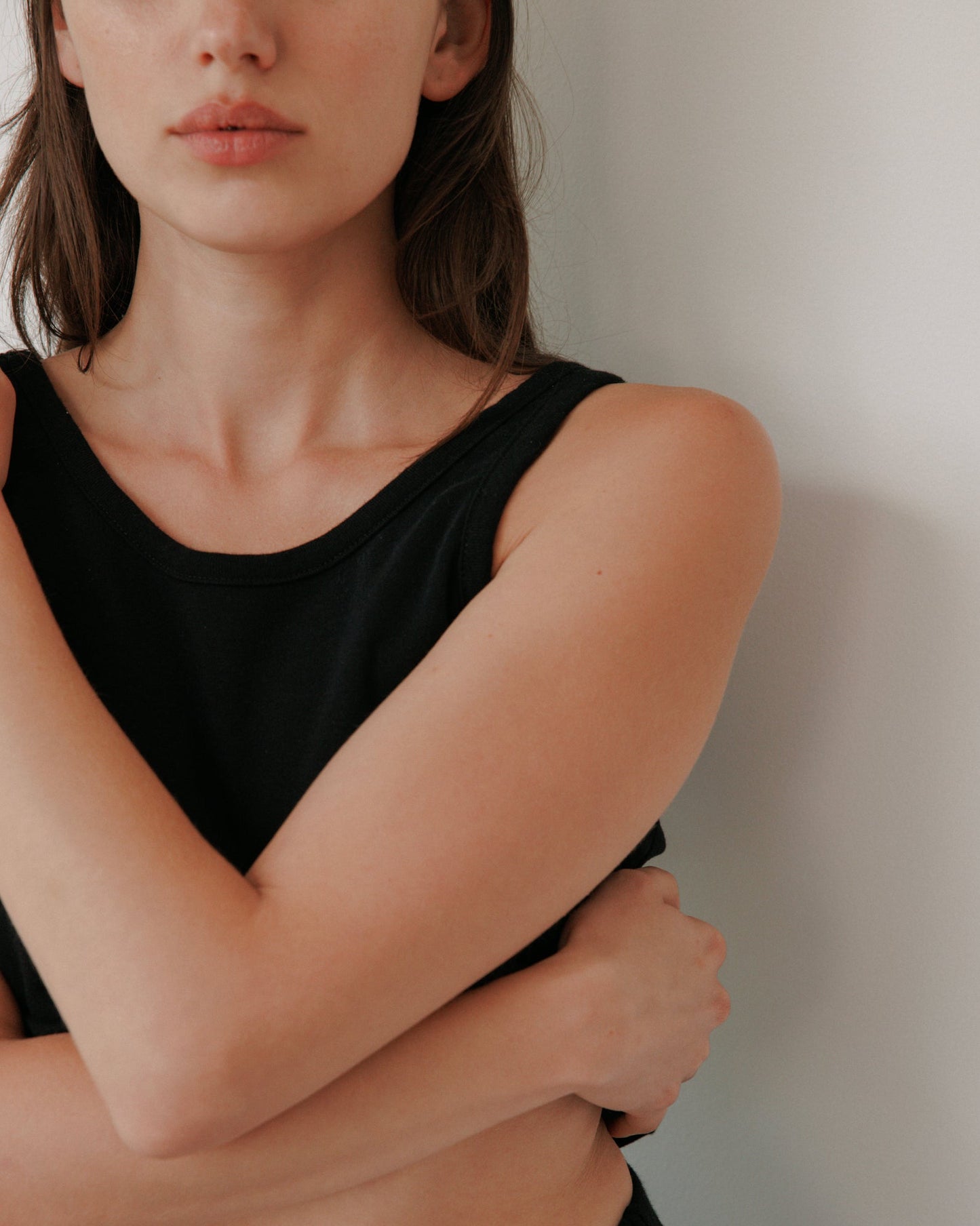 Scoop Back Rib Tank : Black