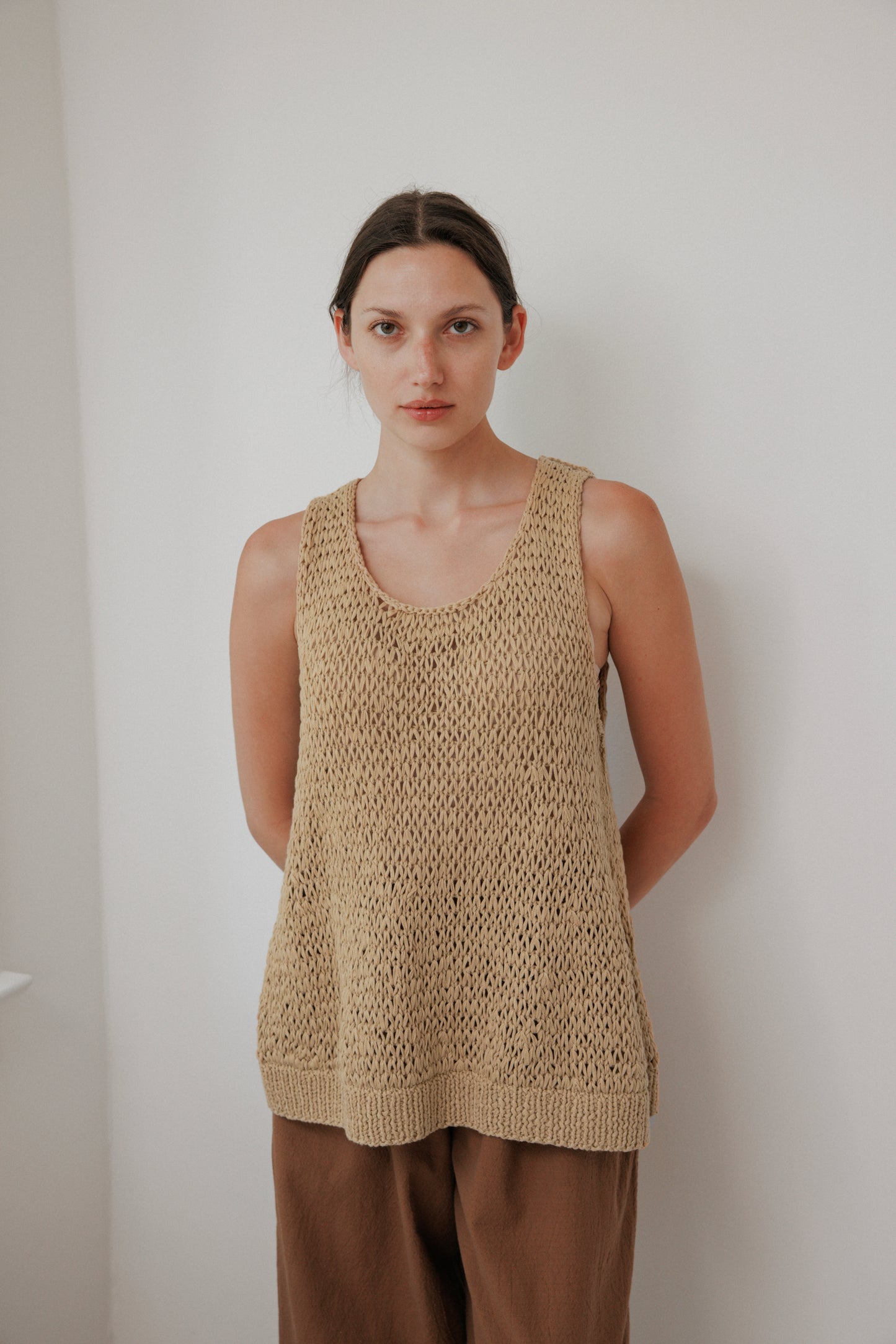Handknit Tank : Sand
