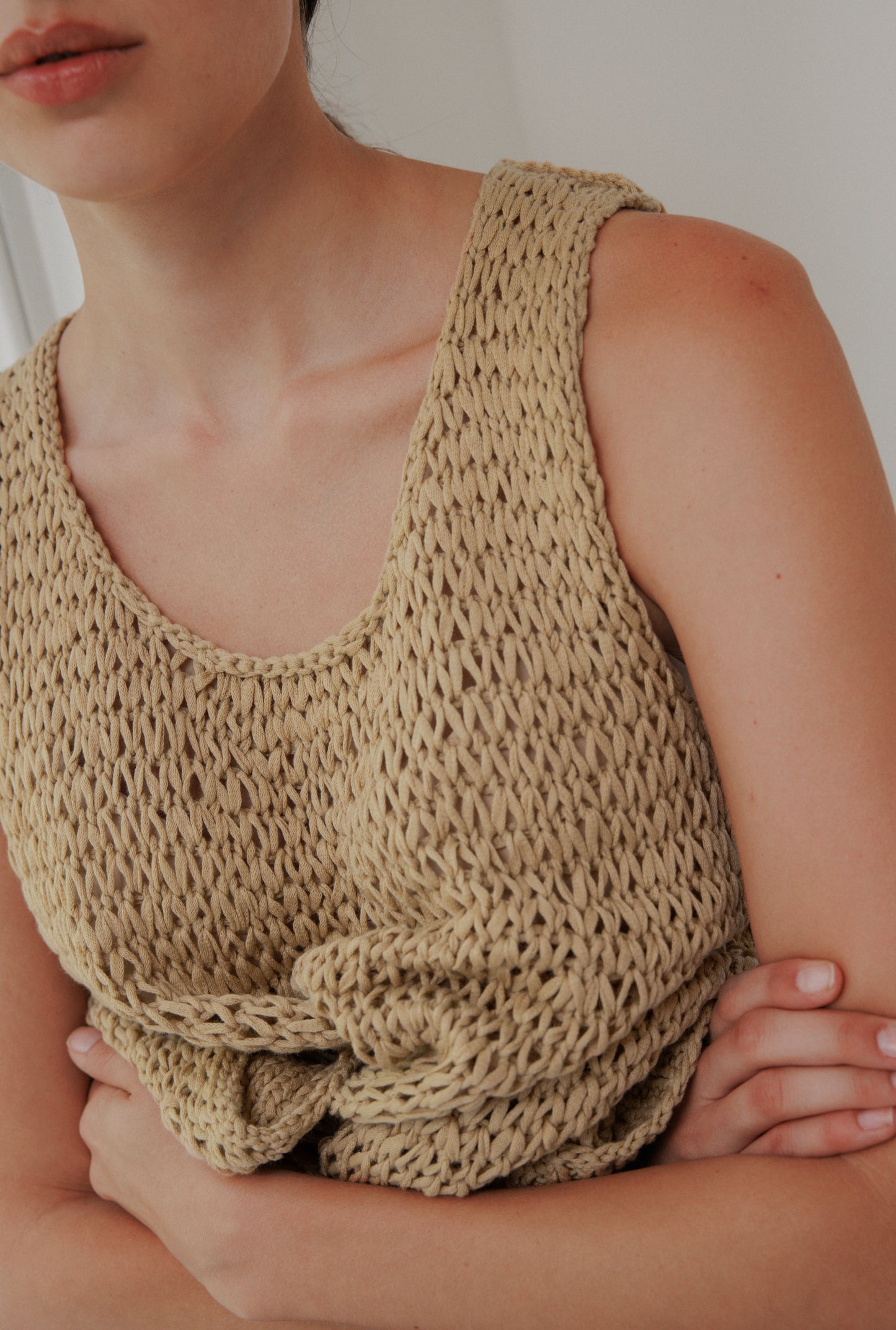 Handknit Tank : Sand