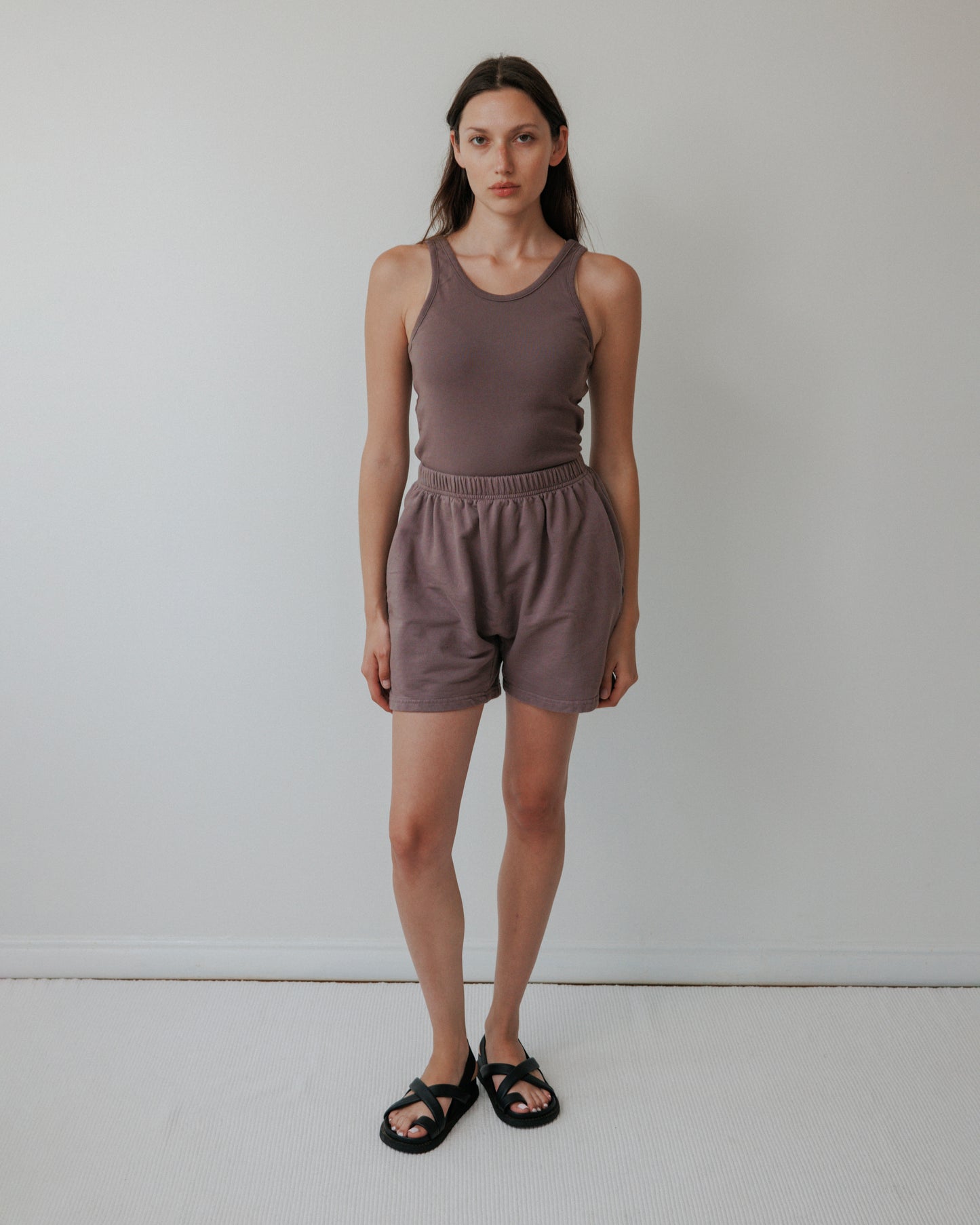 Scoop Back Rib Tank : Mushroom