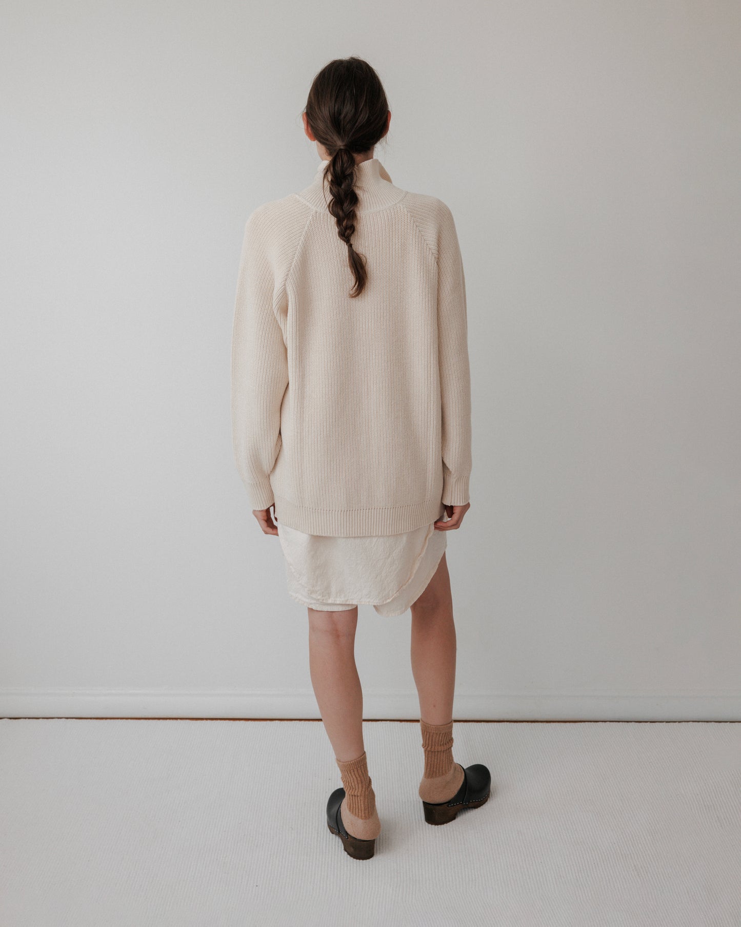Collar Cardigan : Natural