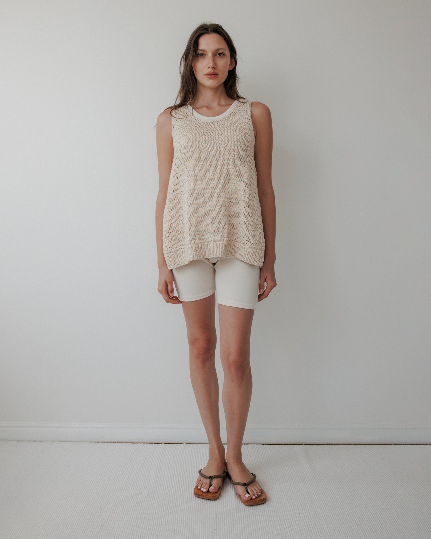 Handknit Tank : Bone