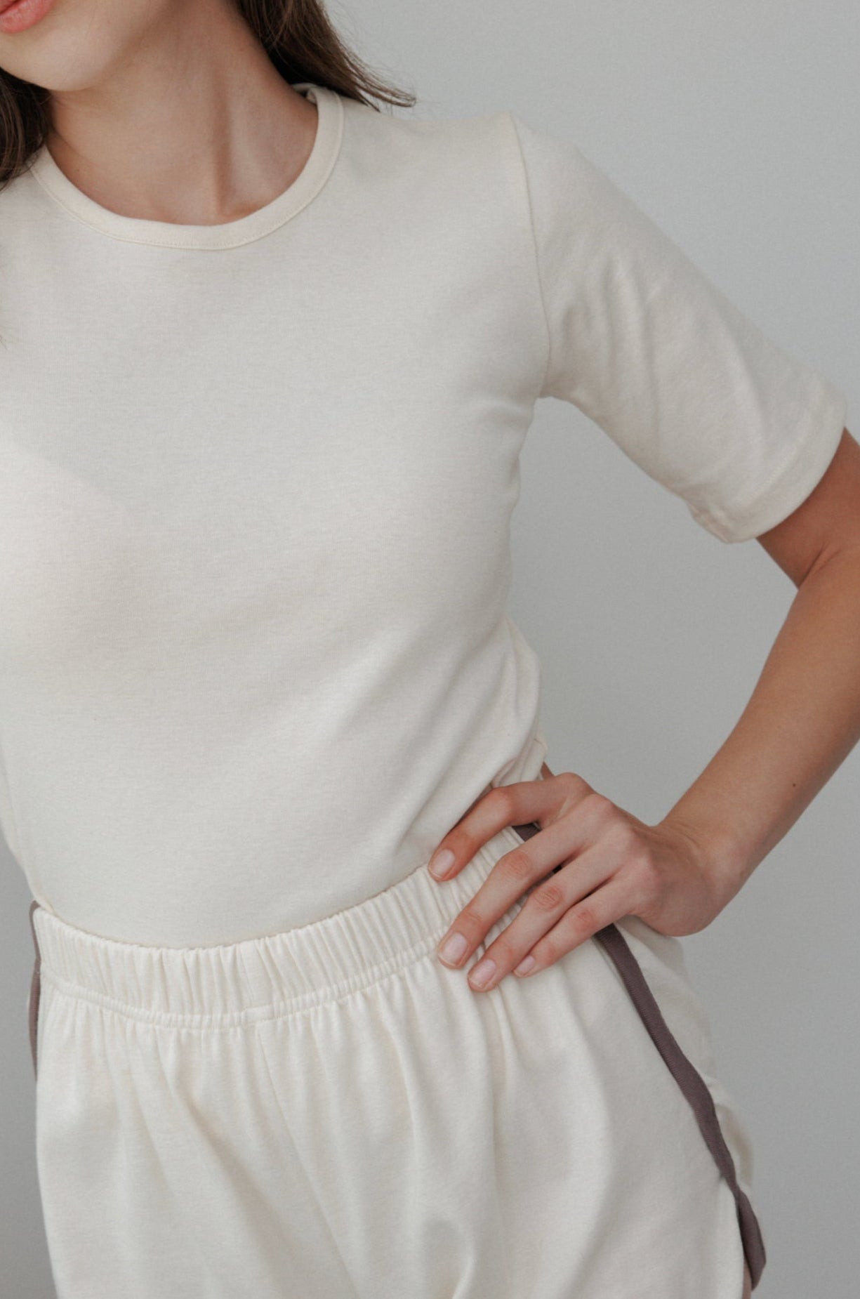 Rib Tee : Natural