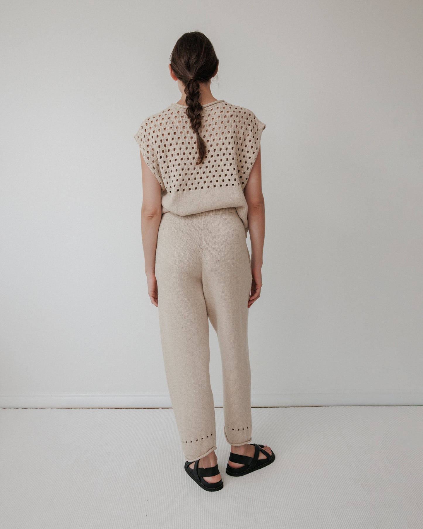 Pointelle Vest : Flax