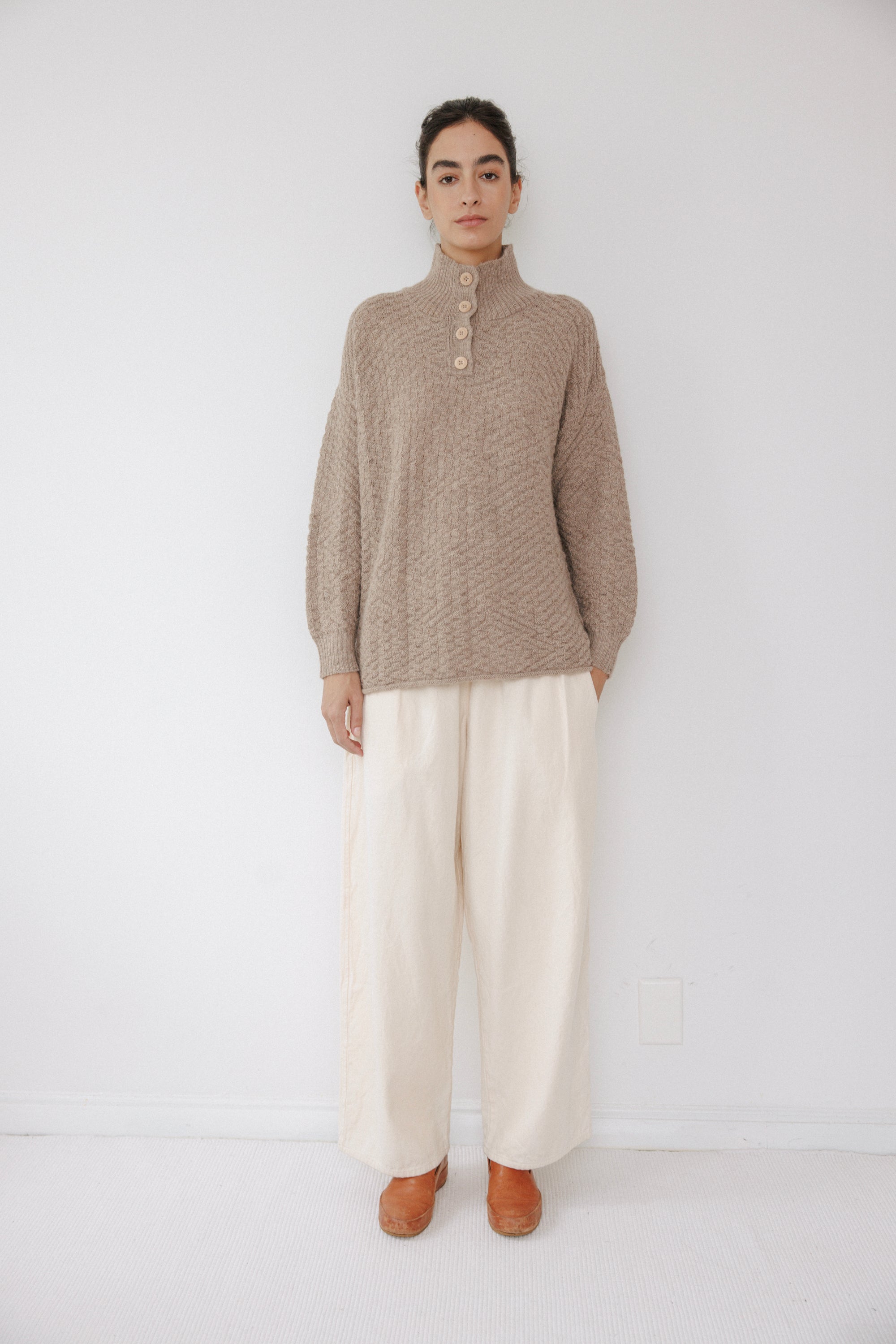 Lattice Henley : Oatmeal