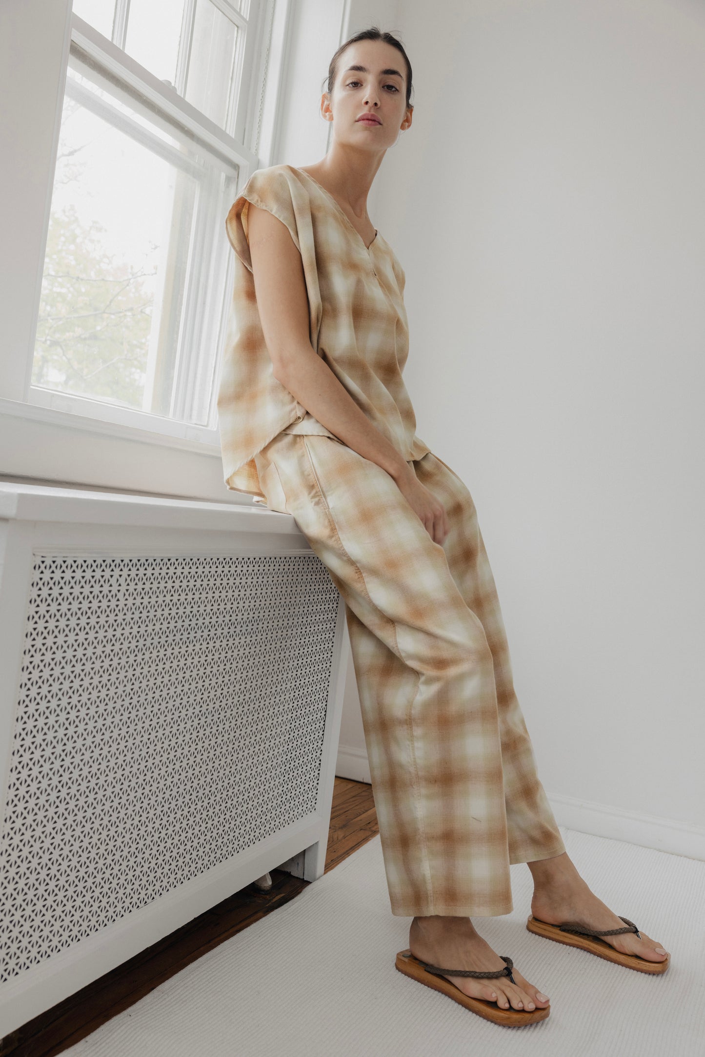 Wide Trouser : Ombre Plaid
