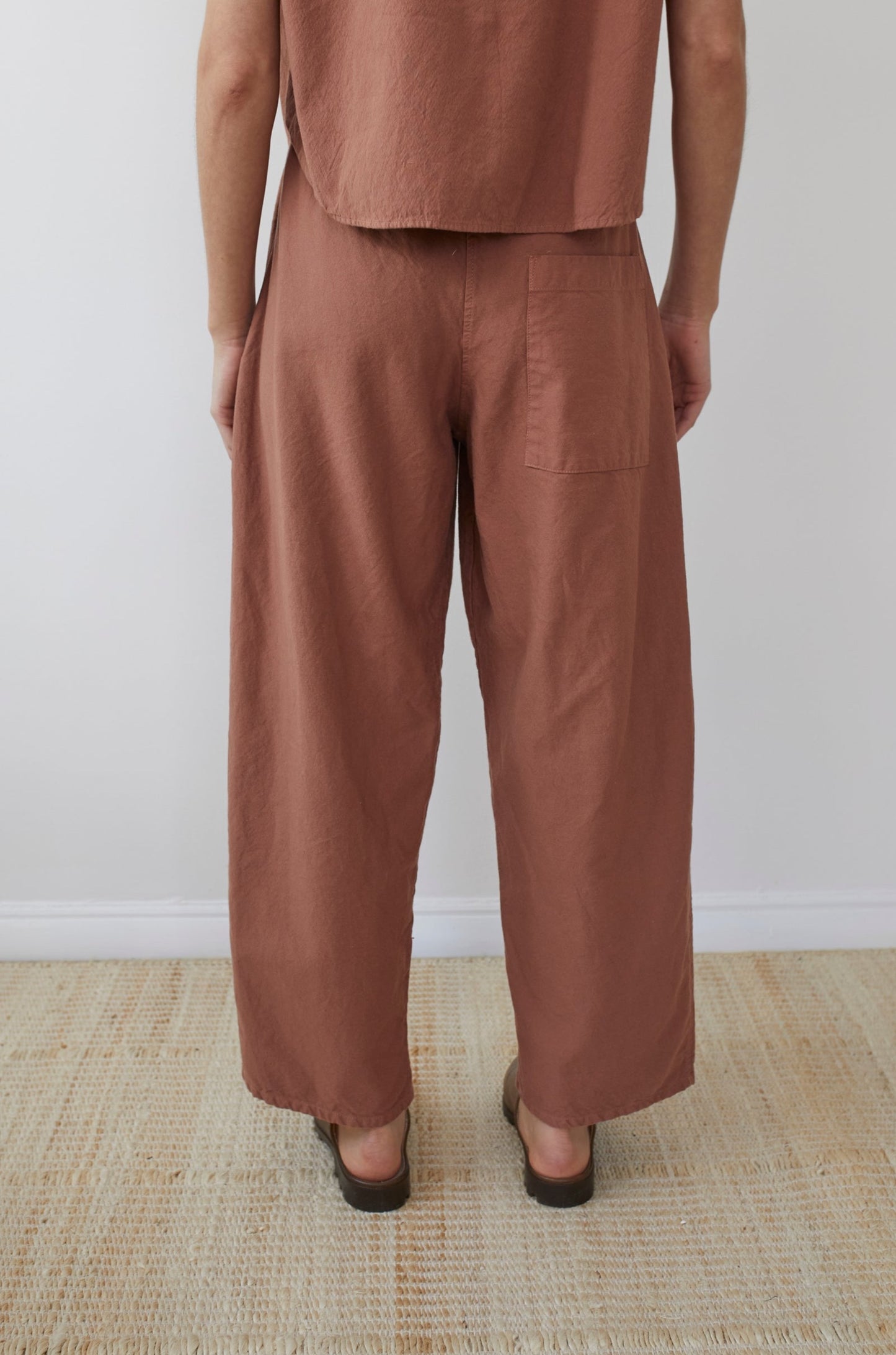 Wide Twill Trouser : Clay