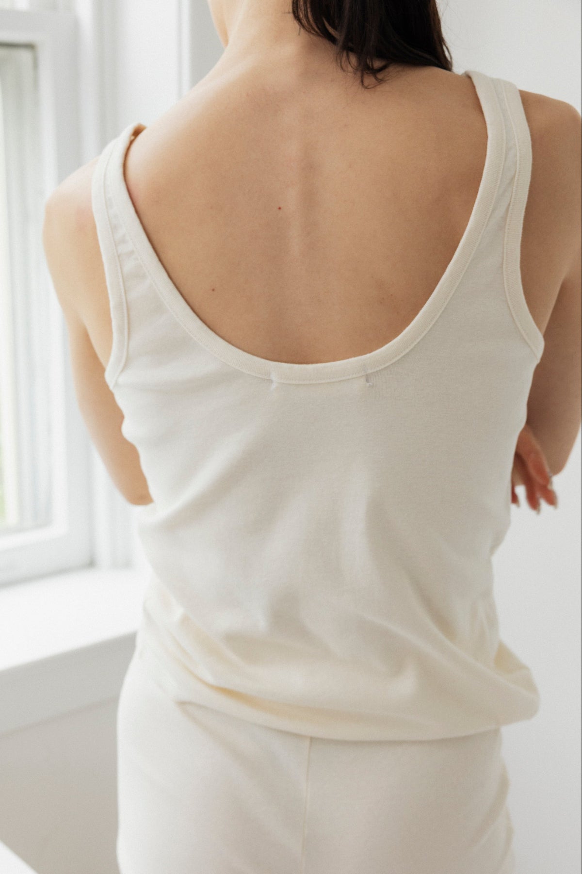 Scoop Back Rib Tank : Natural