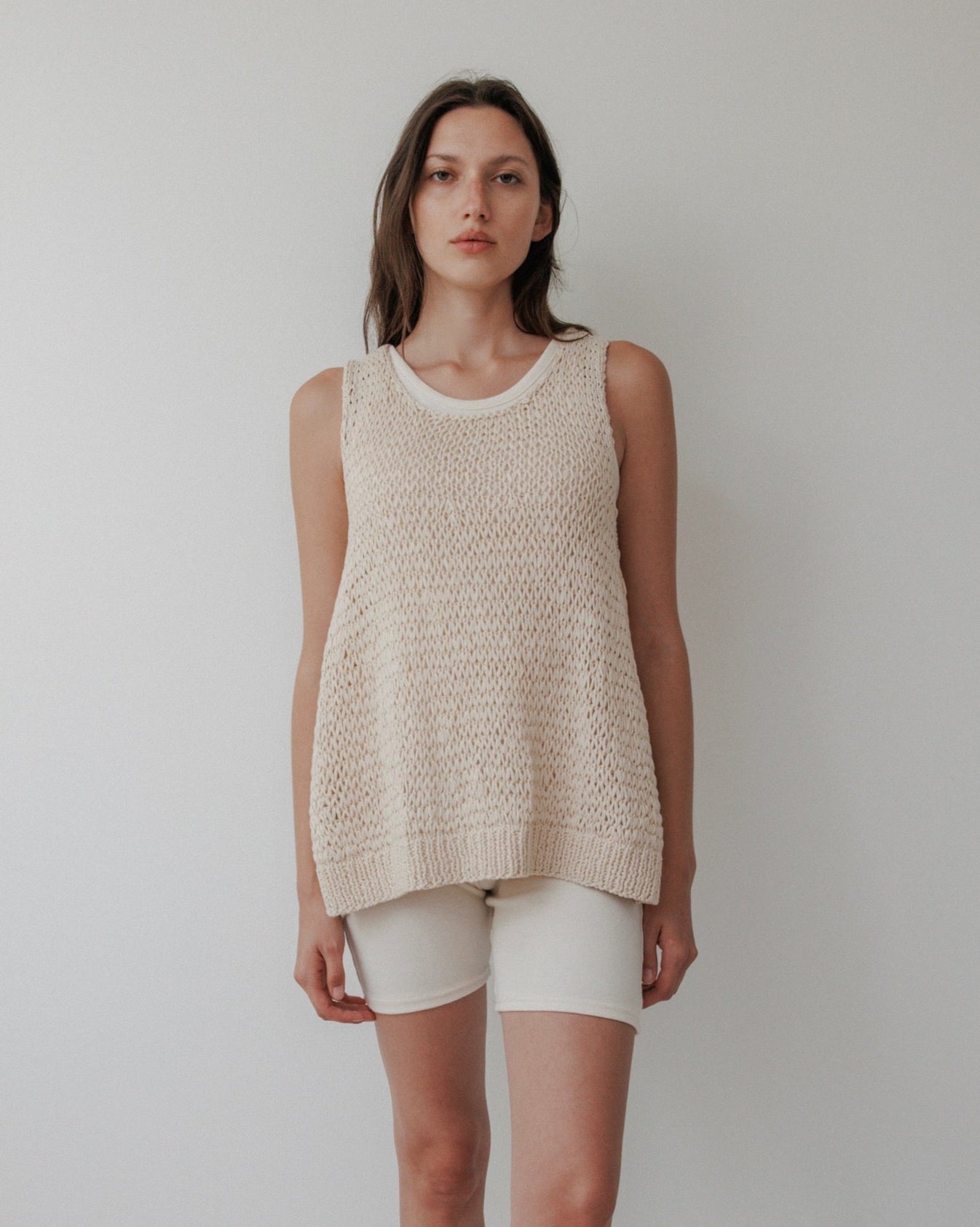 Handknit Tank : Bone