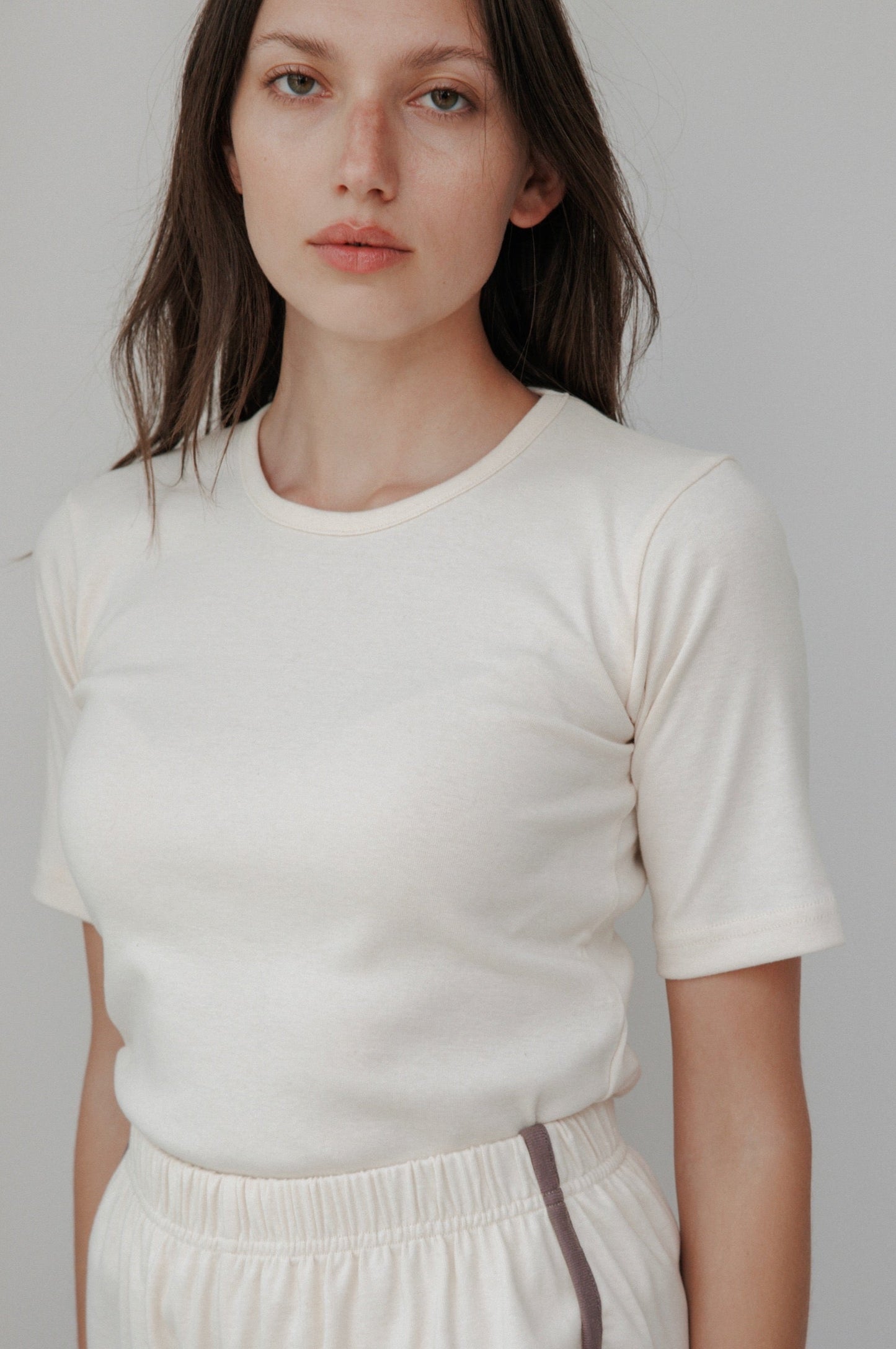 Rib Tee : Natural