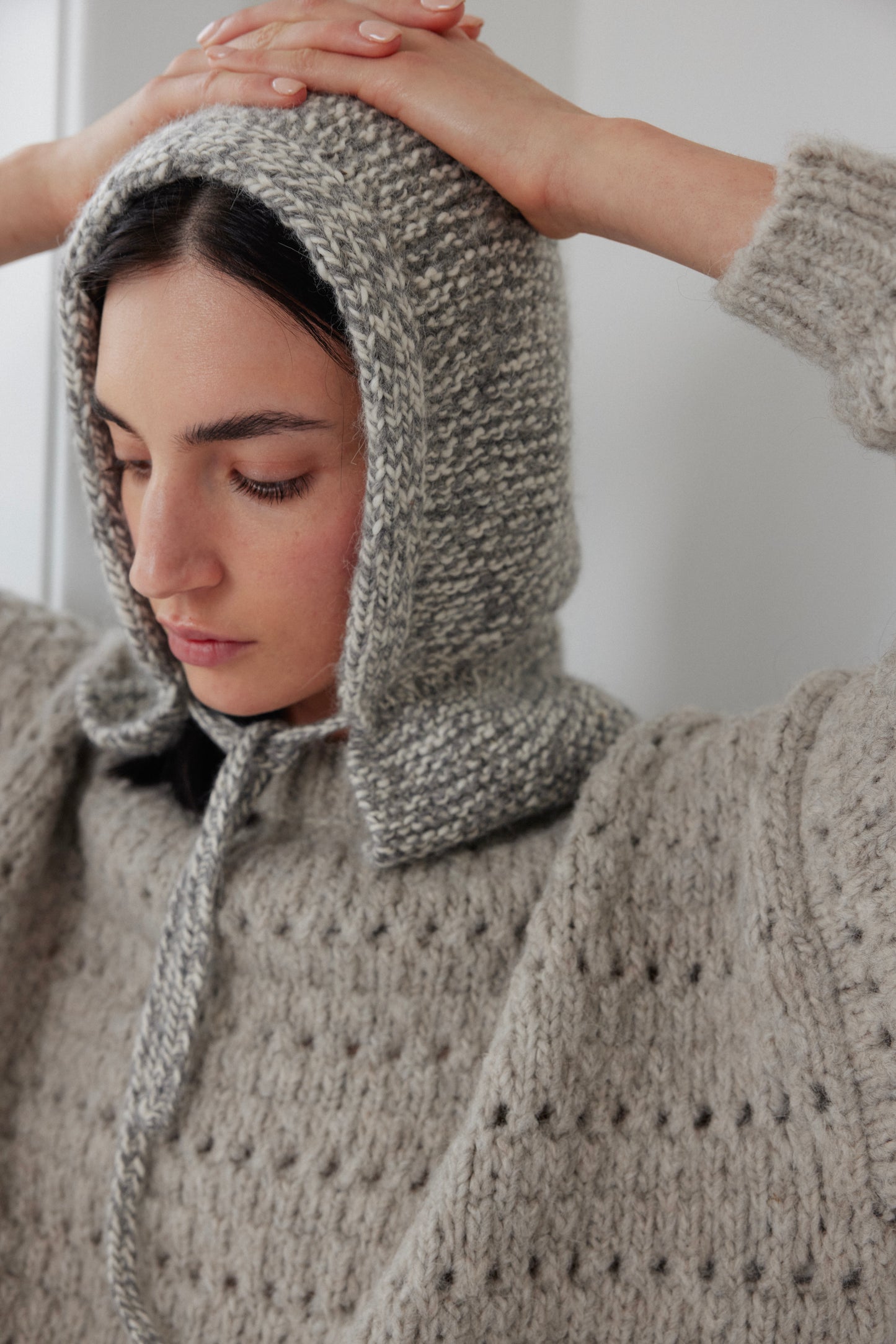 Handknit Hood : Heather