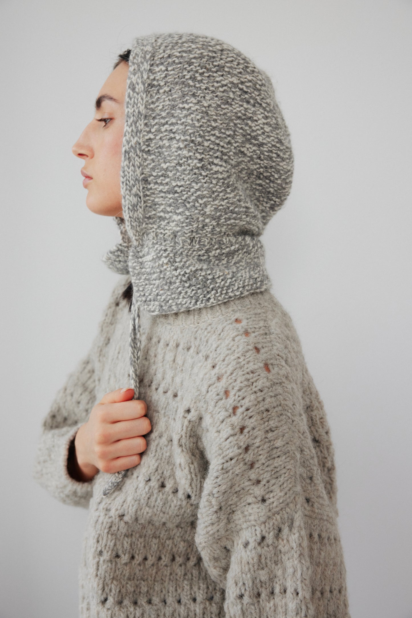 Handknit Hood : Heather