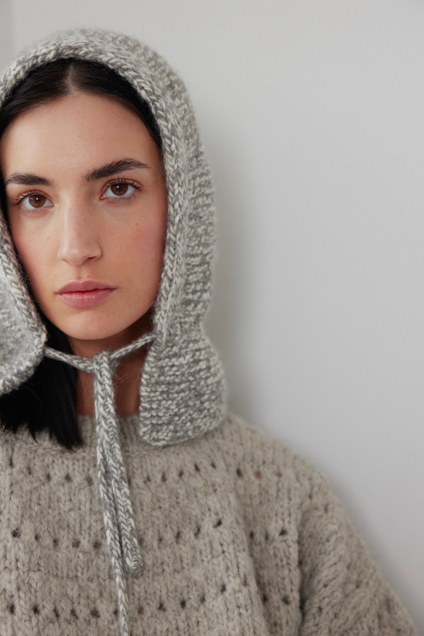 Handknit Hood : Heather