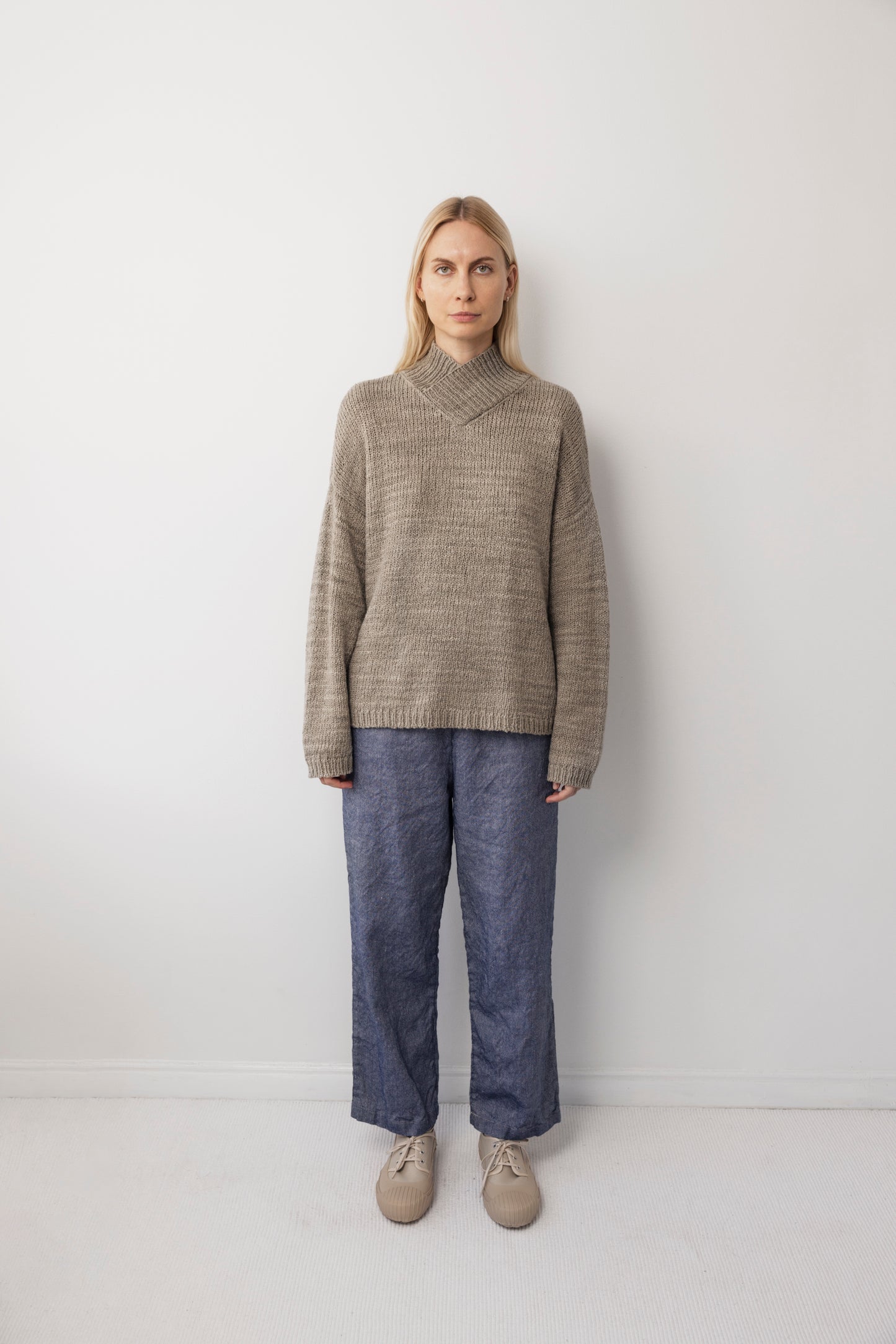 Cross Neck Pullover : Sage