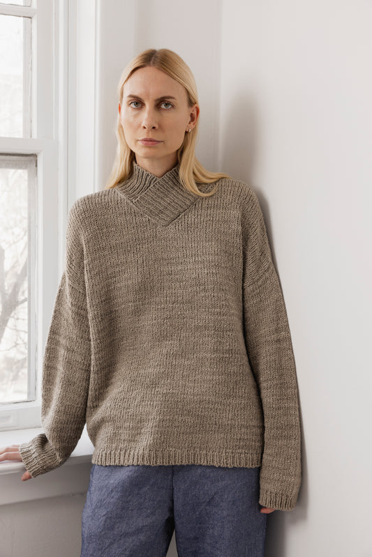 Cross Neck Pullover : Sage