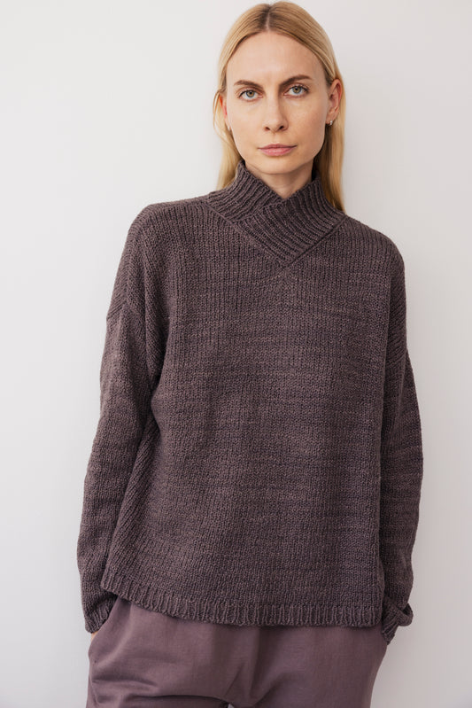 Cross Neck Pullover : Quartz