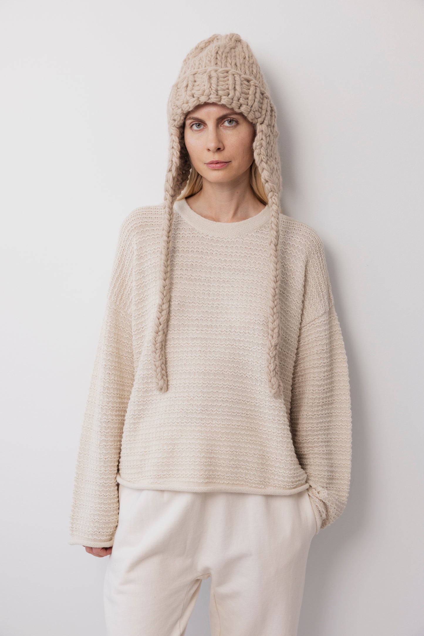 Handknit Hat : Putty
