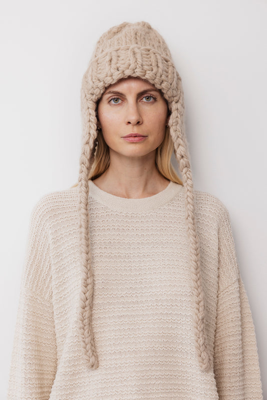 Handknit Hat : Putty