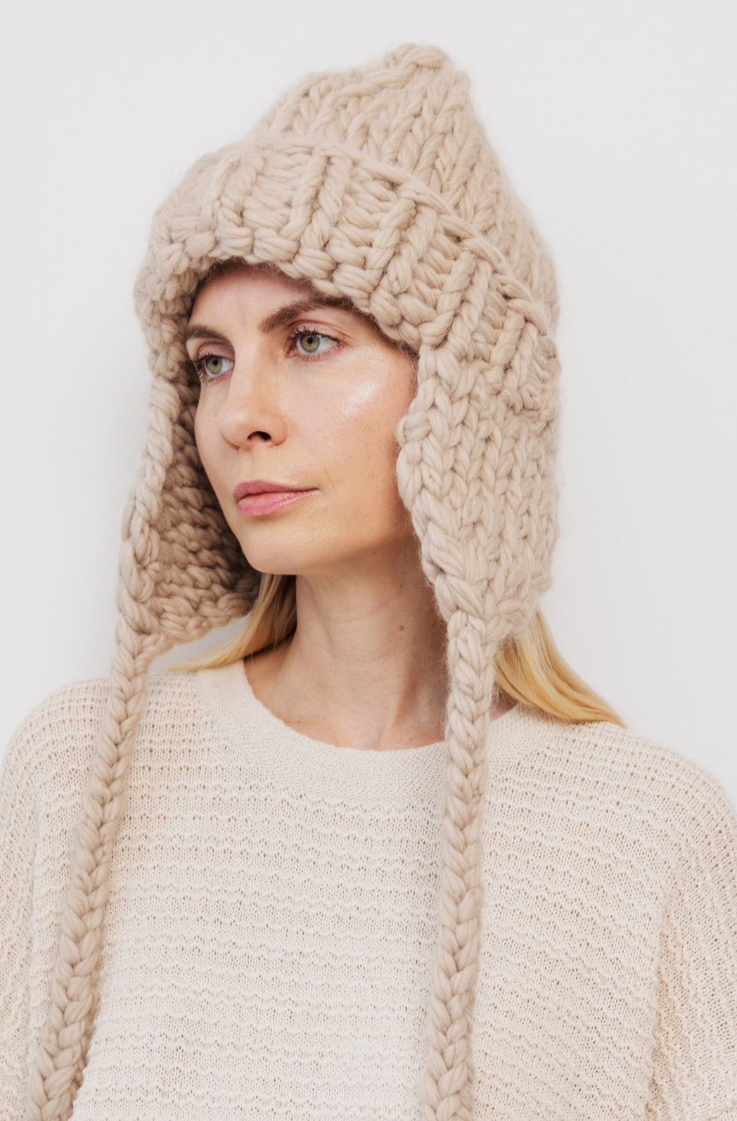 Handknit Hat : Putty